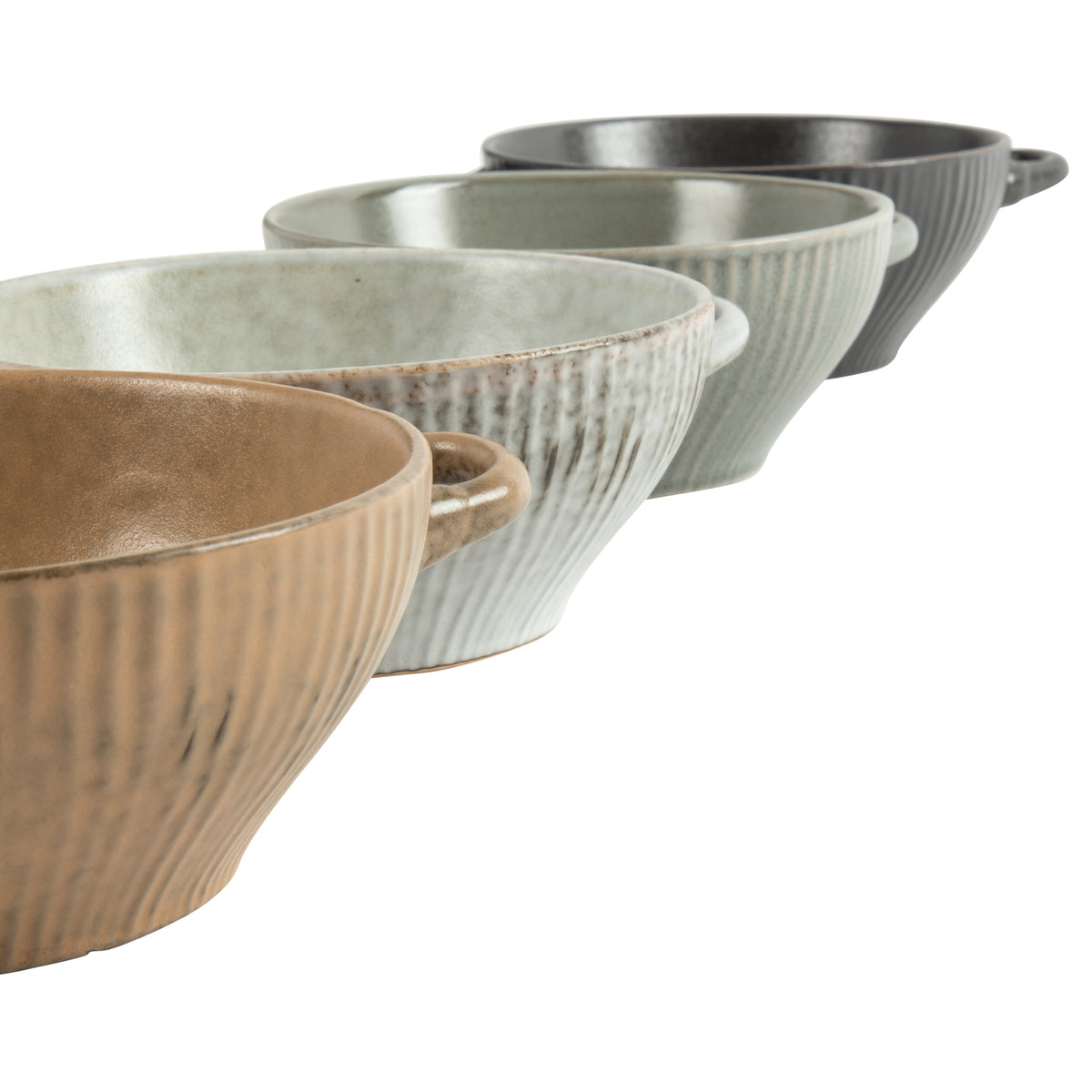 Gibson Elite Hearth Lane 4-Piece 6-Inch Stoneware Bowl Set, Reactive Glaze Soup and Cereal Bowls