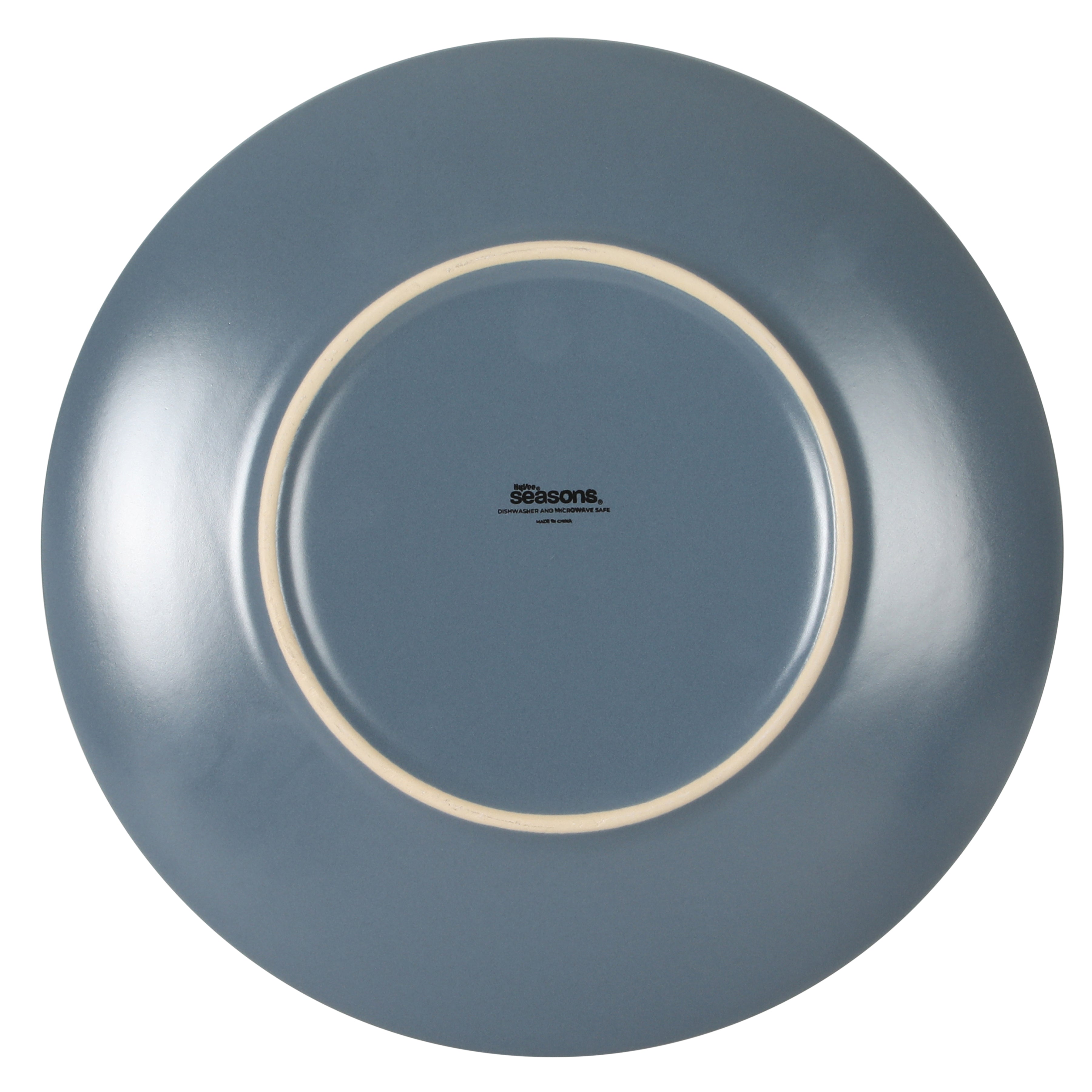 Gibson Elite Oxford Blue Plates and Bowls Sets, 16 Piece Stoneware Dinnerware Sets for 4, Dinner Plates Dessert Plates Bowls Mugs