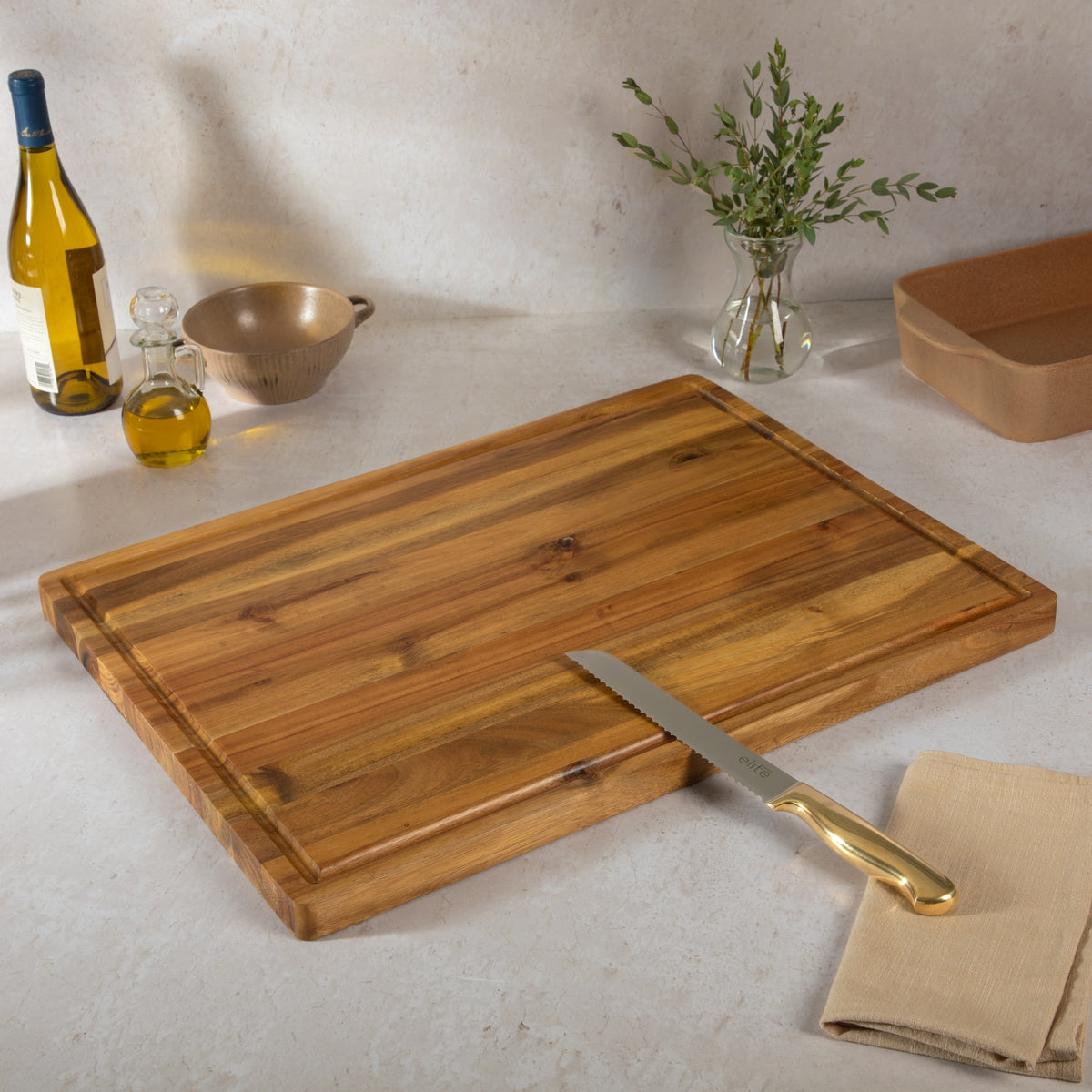 Gibson Elite Akron Mill Acacia Cutting Board - lifestyle