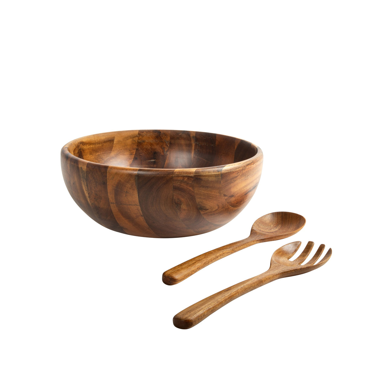 Gibson Elite Akron Mill Acacia Salad Bowl Set - main view