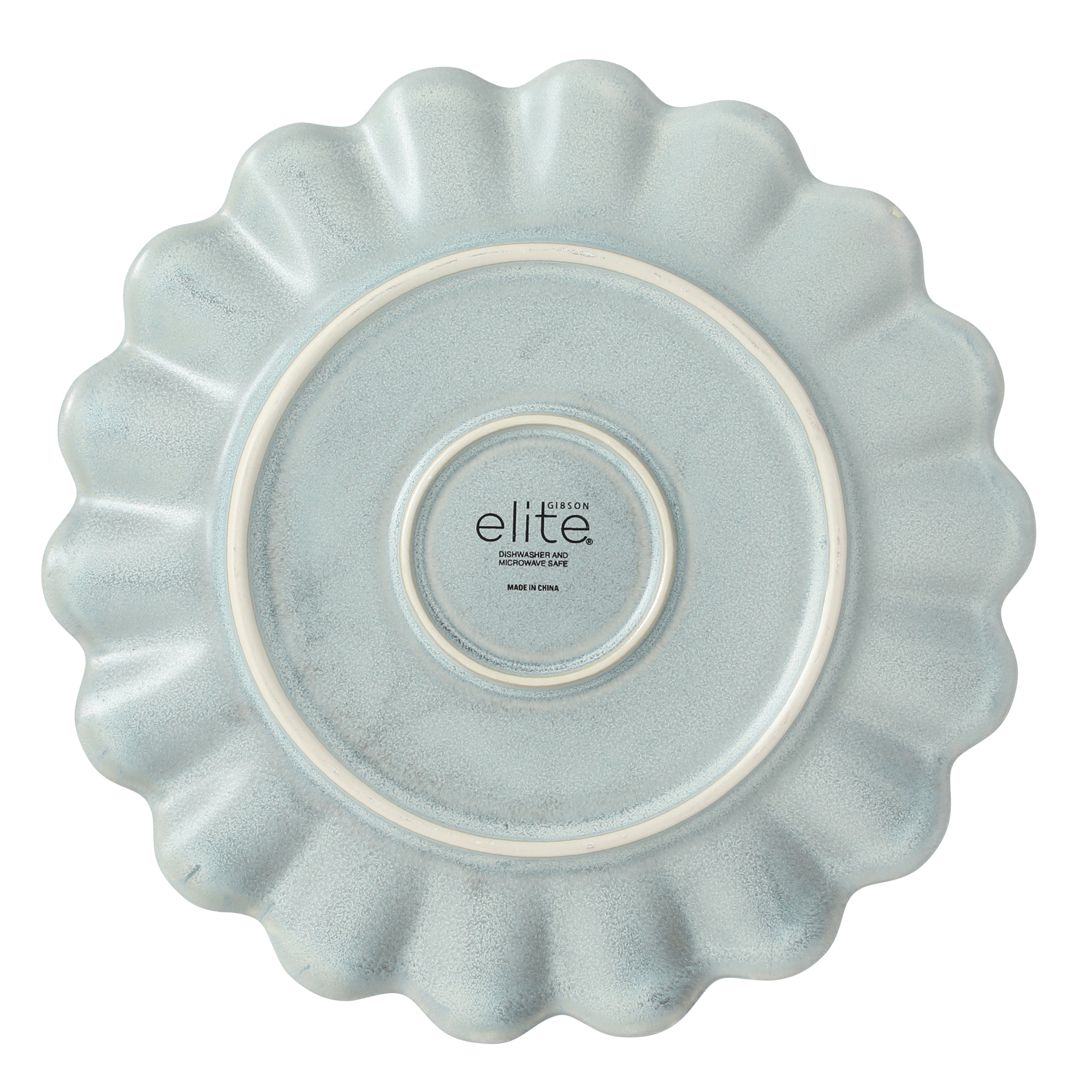 Gibson Elite Plates and Bowls Sets, 12-Piece Stoneware Dinnerware Set for 4, Scalloped Dish Set with Dinner Plates, Salad Plates & Bowls