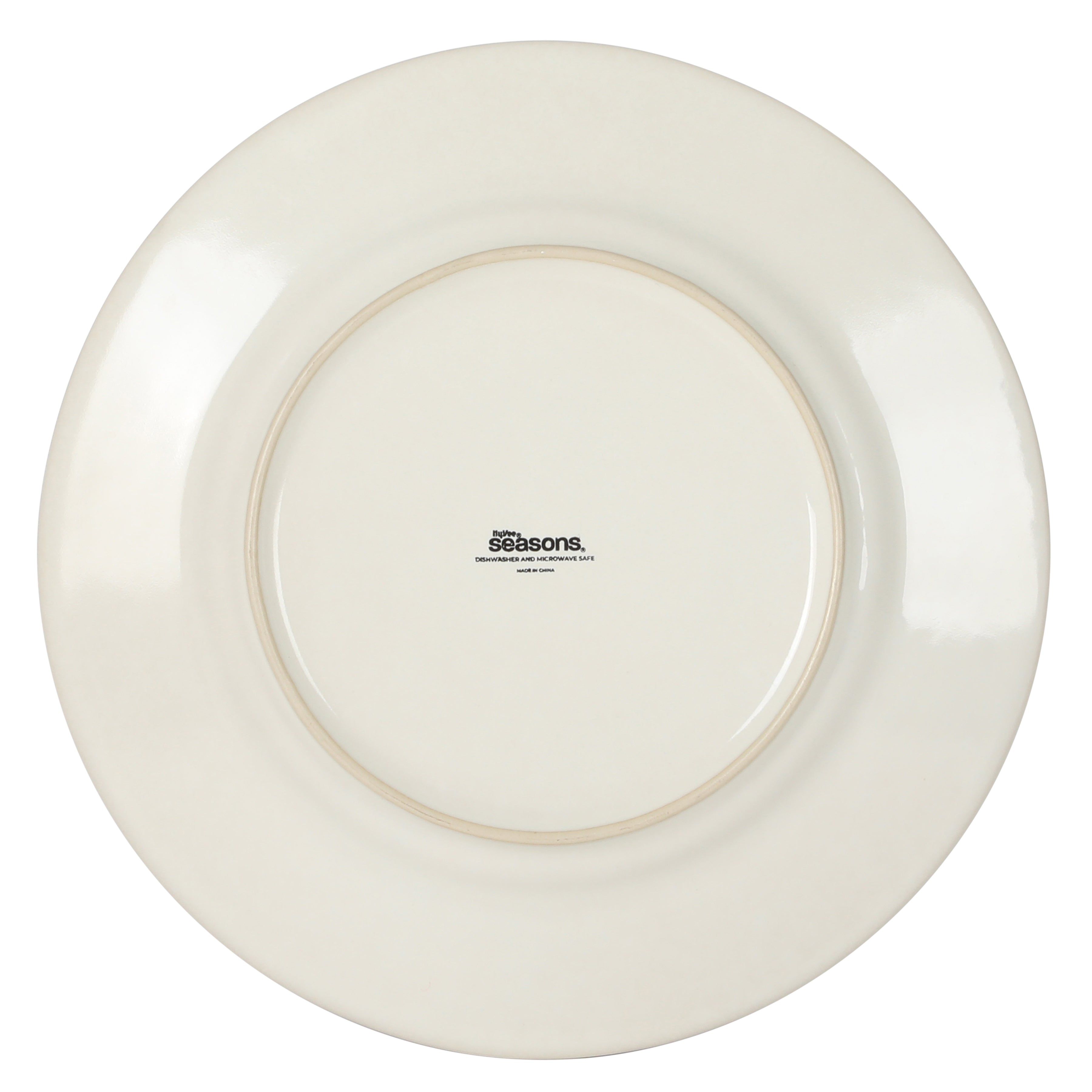 Gibson Elite Soleil 12 Piece Linen White Stoneware Dinnerware Set for 4, Plates and Bowls Set with Dinner Plates, Salad Plates and Bowls