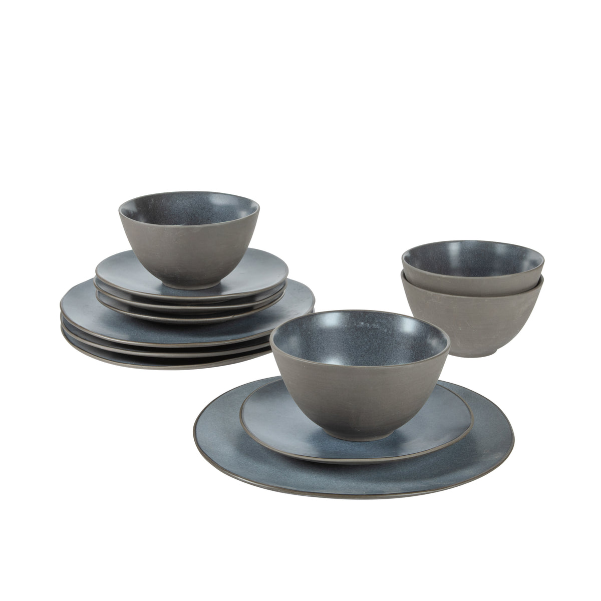 Gibson Elite Oasis Crest 12-Piece Stoneware Dinnerware Set for 4