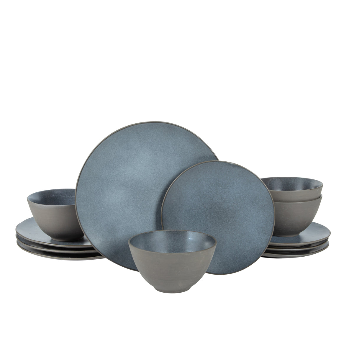 Gibson Elite Oasis Crest 12-Piece Stoneware Dinnerware Set for 4