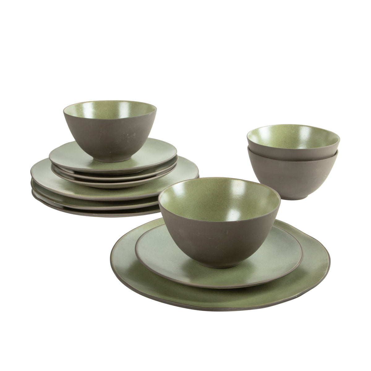 Gibson Elite Oasis Crest 12-Piece Stoneware Dinnerware Set for 4