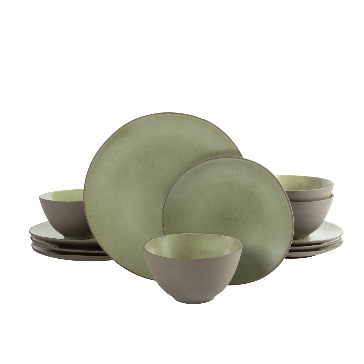 Gibson Elite Oasis Crest 12-Piece Stoneware Dinnerware Set for 4