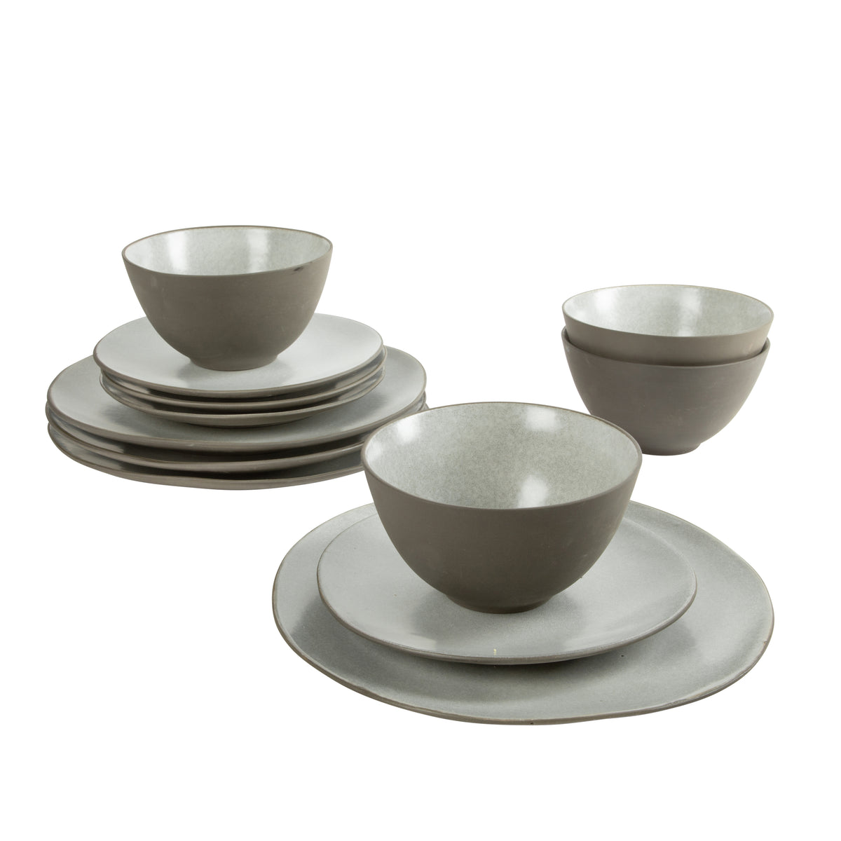 Gibson Elite Oasis Crest 12-Piece Stoneware Dinnerware Set for 4