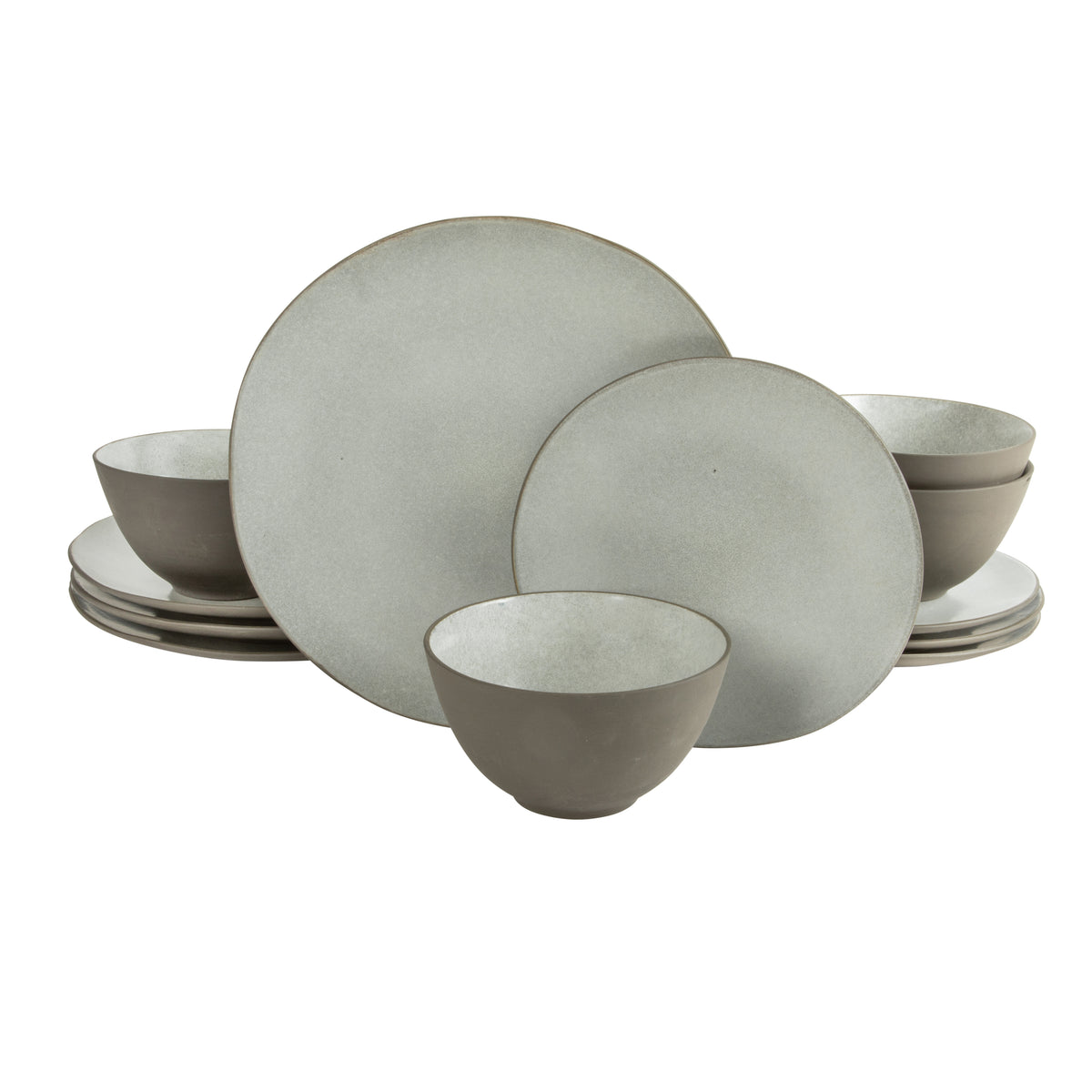 Gibson Elite Oasis Crest 12-Piece Stoneware Dinnerware Set for 4