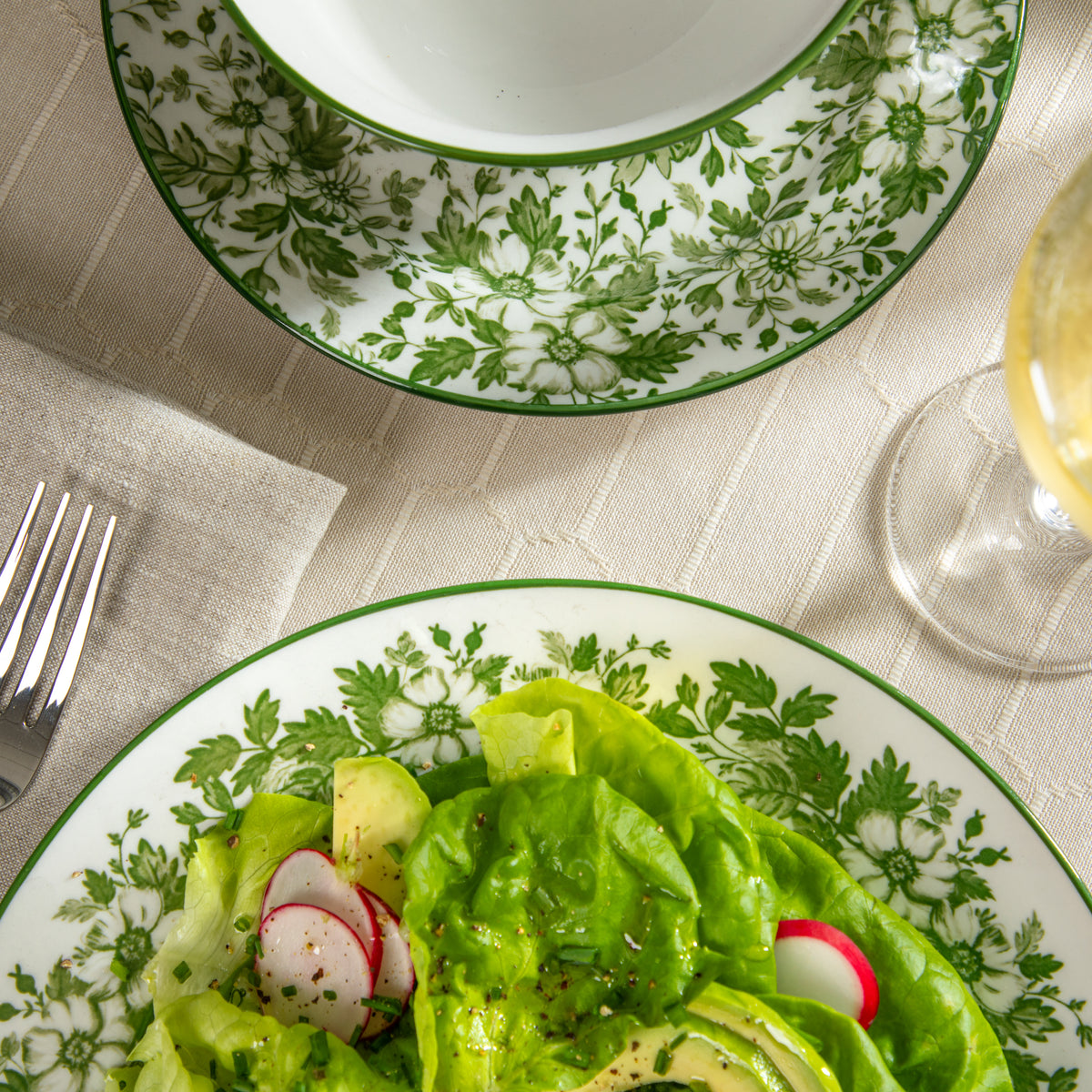Martha Stewart Bedford Floral 12-Piece Porcelain Dinnerware Set for 4