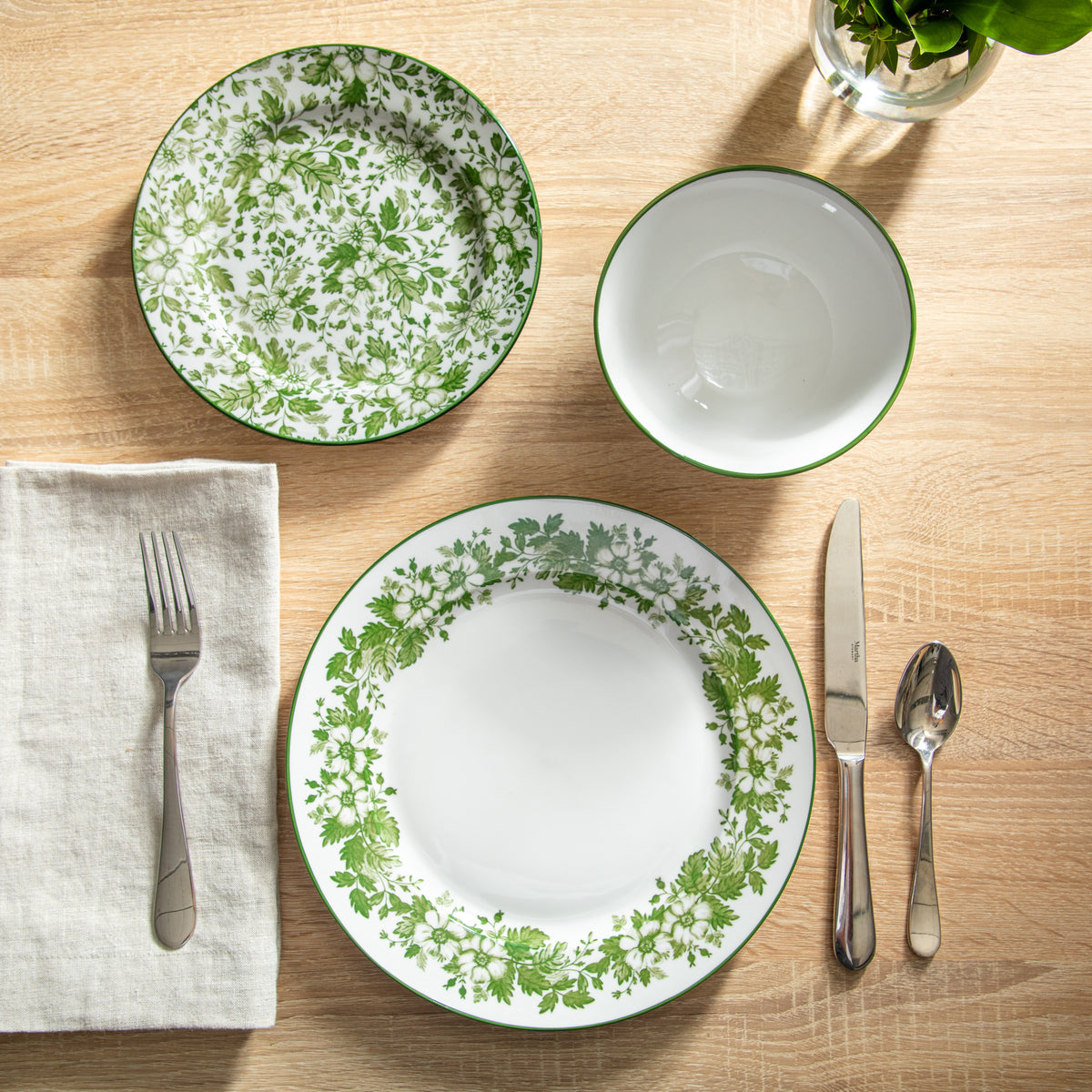Martha Stewart Bedford Floral 12-Piece Porcelain Dinnerware Set for 4