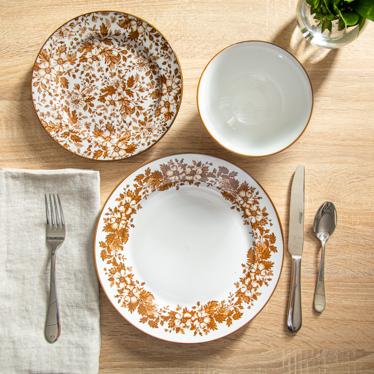 Martha Stewart Bedford Floral 12-Piece Porcelain Dinnerware Set for 4
