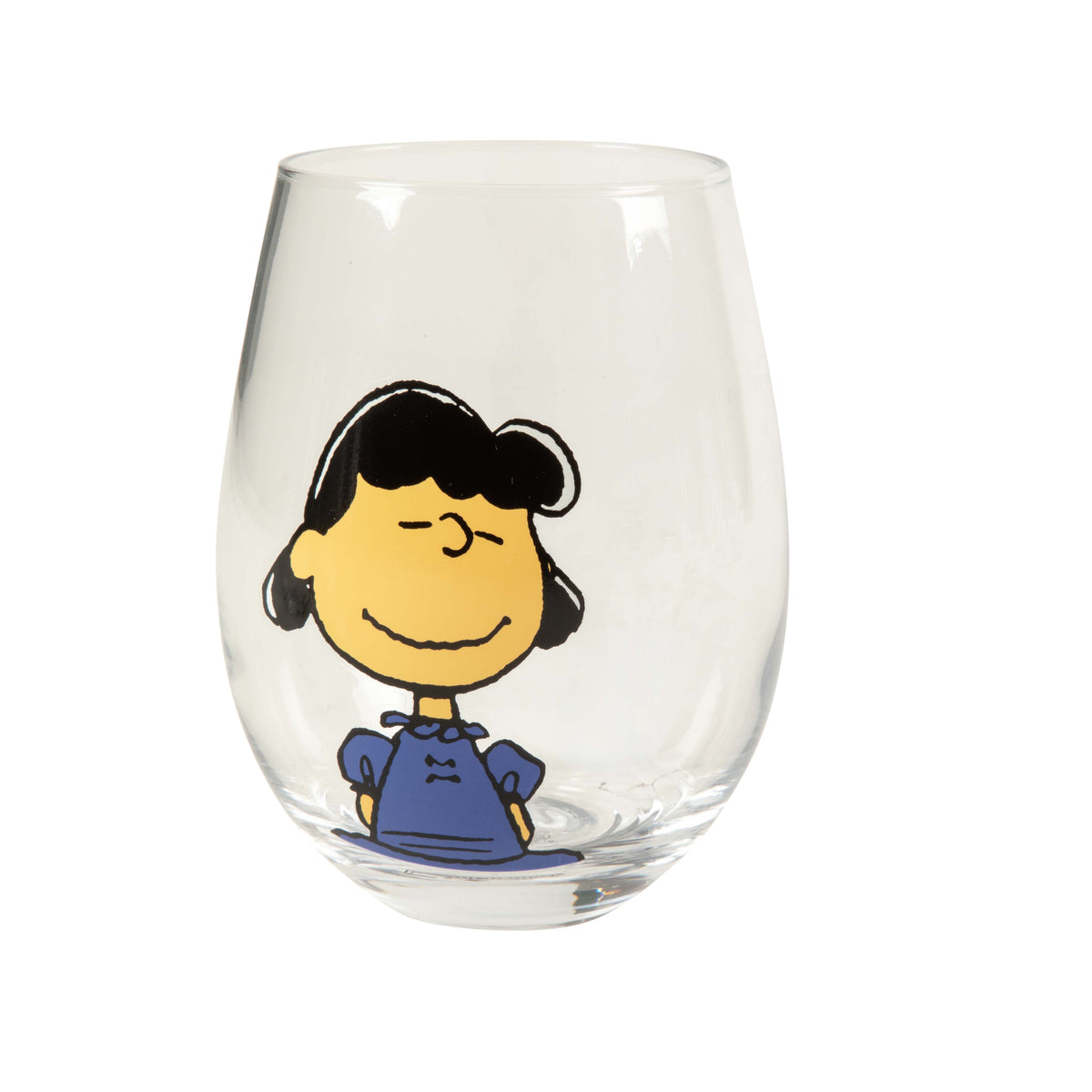 Peanuts Snoopy 19 Oz Clear Stemless Wine Glasses, Good Times With Friends Drinking Glasses, Set of 4