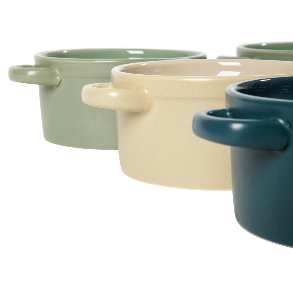 Crockpot Pembury 6 Pack 9.6 Oz Stoneware Mini Casserole Dishes with Lids, Assorted Colors