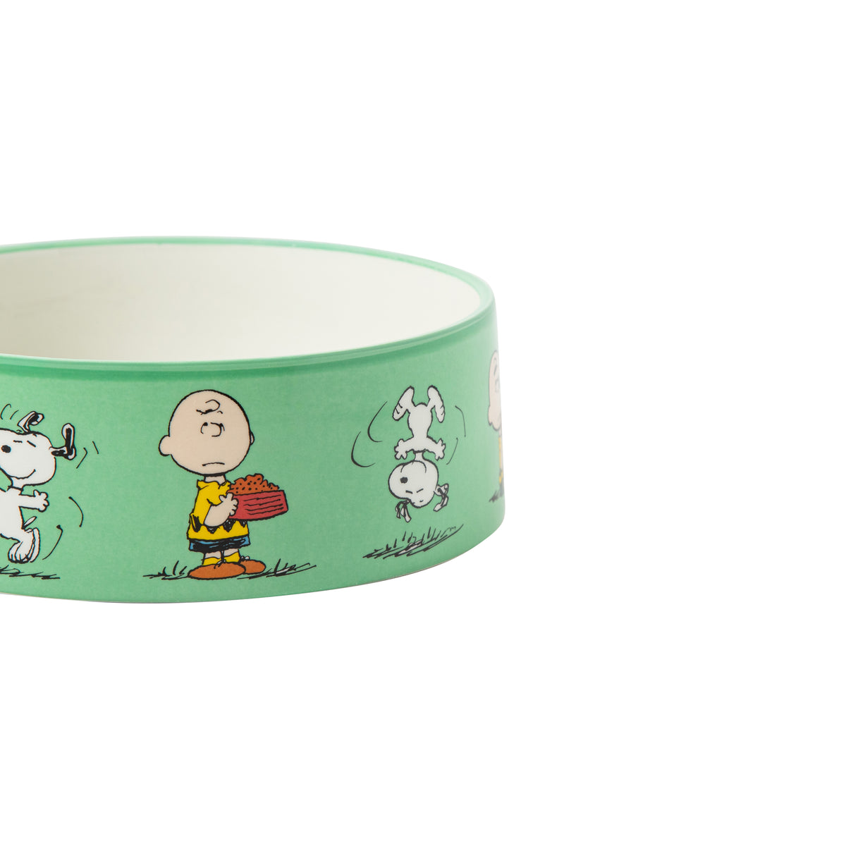 Peanuts Snoopy 8 Inch Ceramic Dog Bowl, Barks & Borough Decorated Pet Food and Water Dish