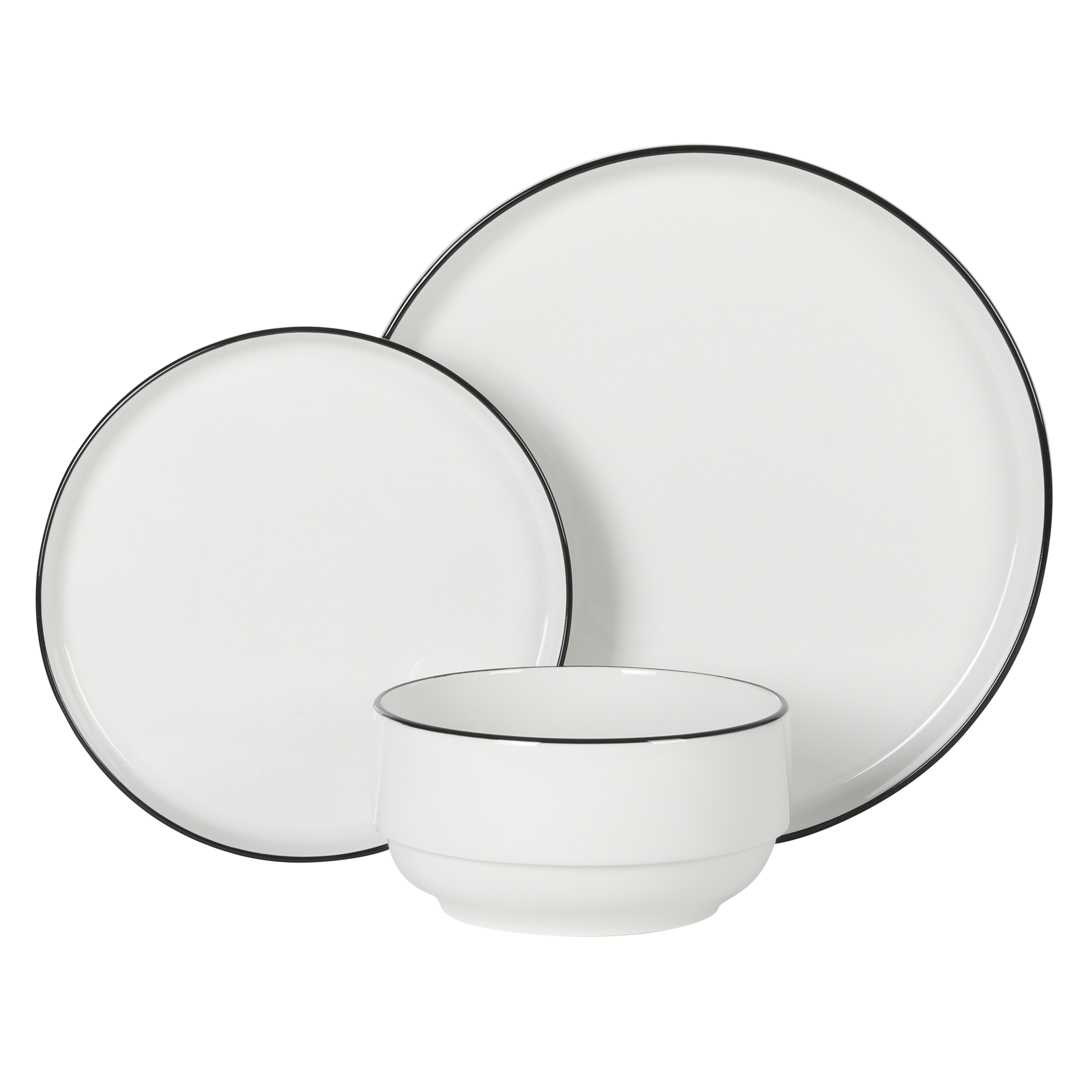 Gibson Home Rothernberg Stackable 18 Piece, Service for 6, Porcelain Plates and Bowls Set
