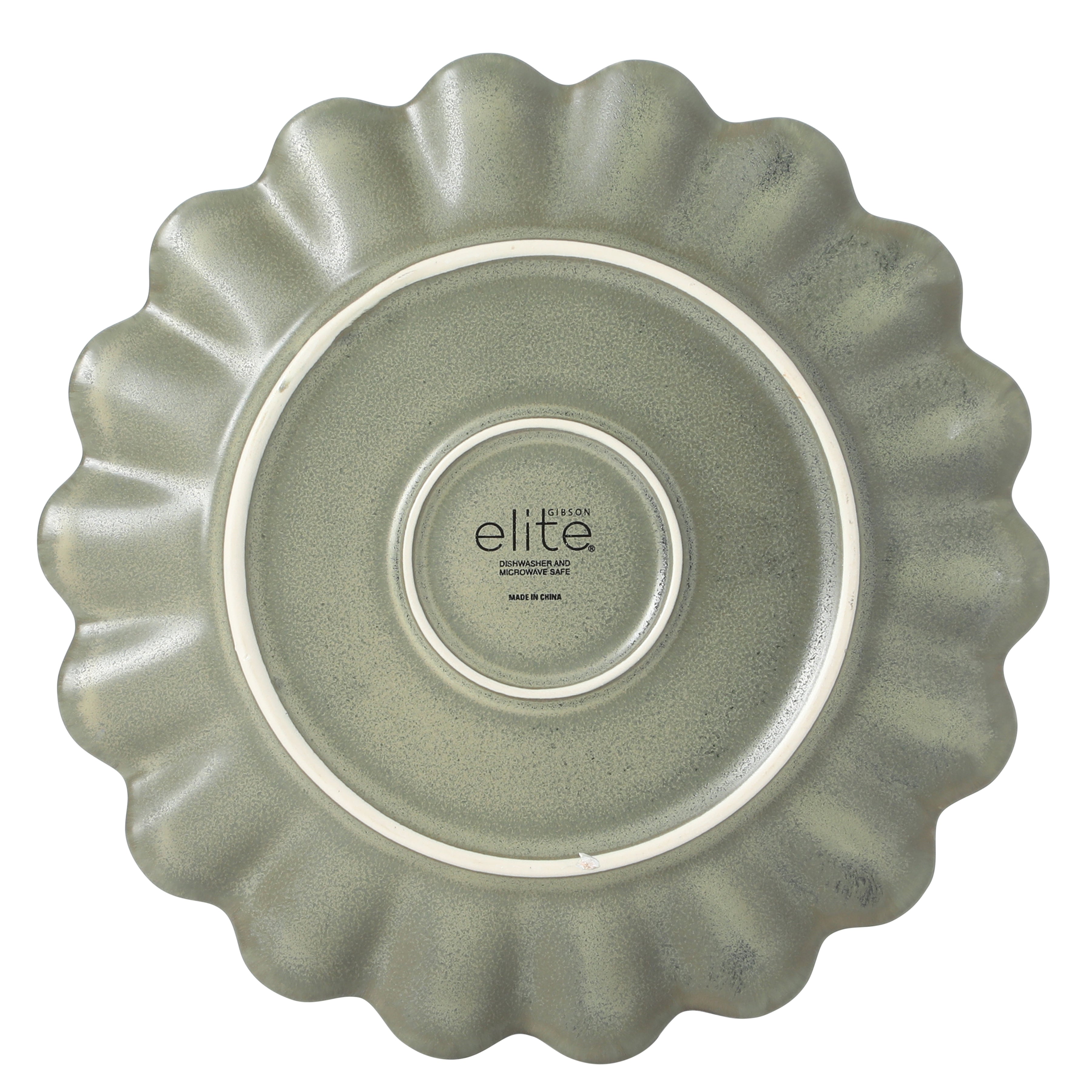 Gibson Elite Plates and Bowls Sets, 12-Piece Stoneware Dinnerware Set for 4, Scalloped Dish Set with Dinner Plates, Salad Plates & Bowls