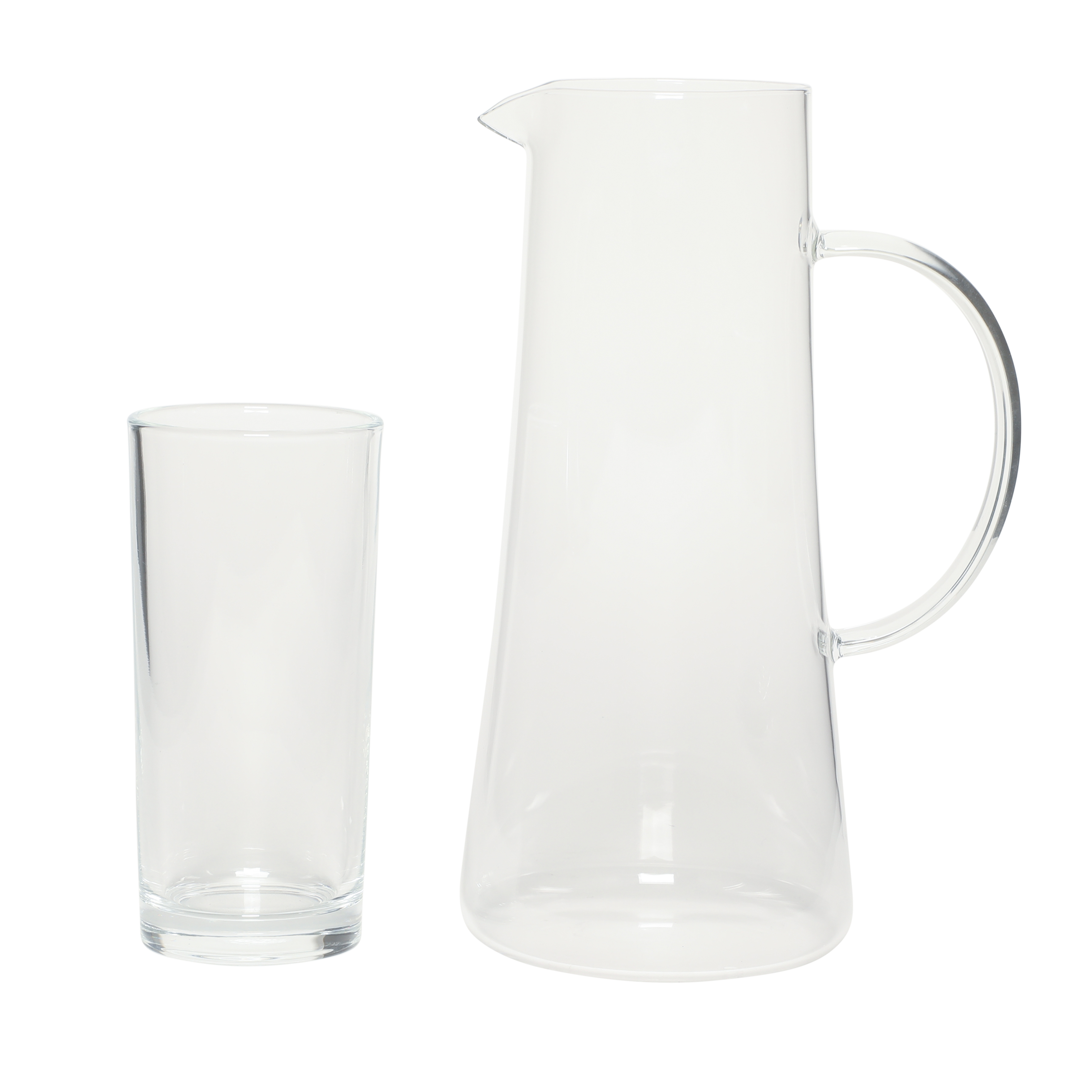 Gibson Home Boozy Brunch 7 Piece Glass Pitcher & Tumbler Set – 1.5L Pitcher with Six 13–14oz Tumblers, Everyday Beverage & Entertaining Drinkware Set, Dishwasher Safe