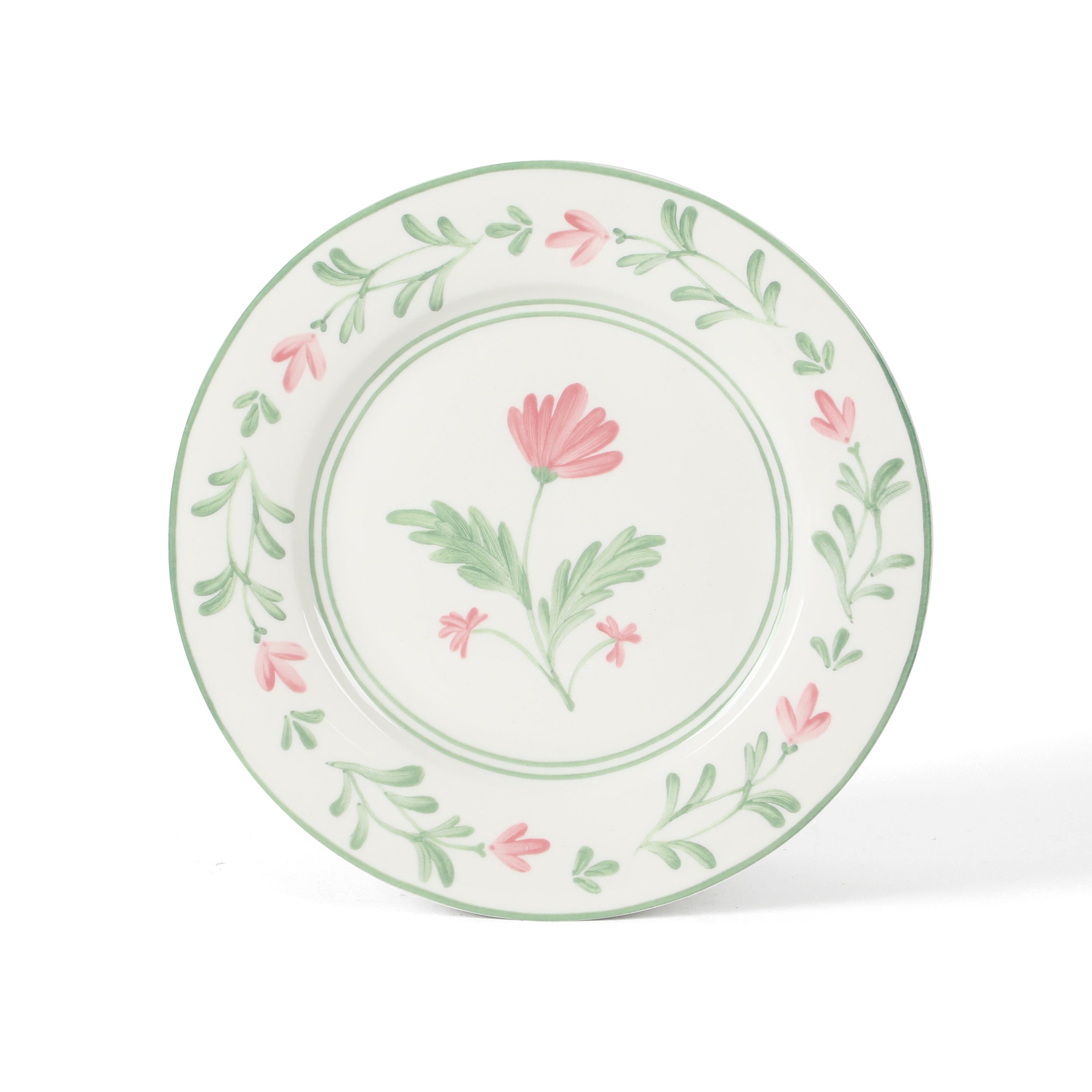 Martha Stewart Maiden Crown 12-Piece Dinnerware Set – Vegan Bone China Ceramic Plates & Bowls – Floral Design – Service for 4 – Dishwasher & Microwave Safe