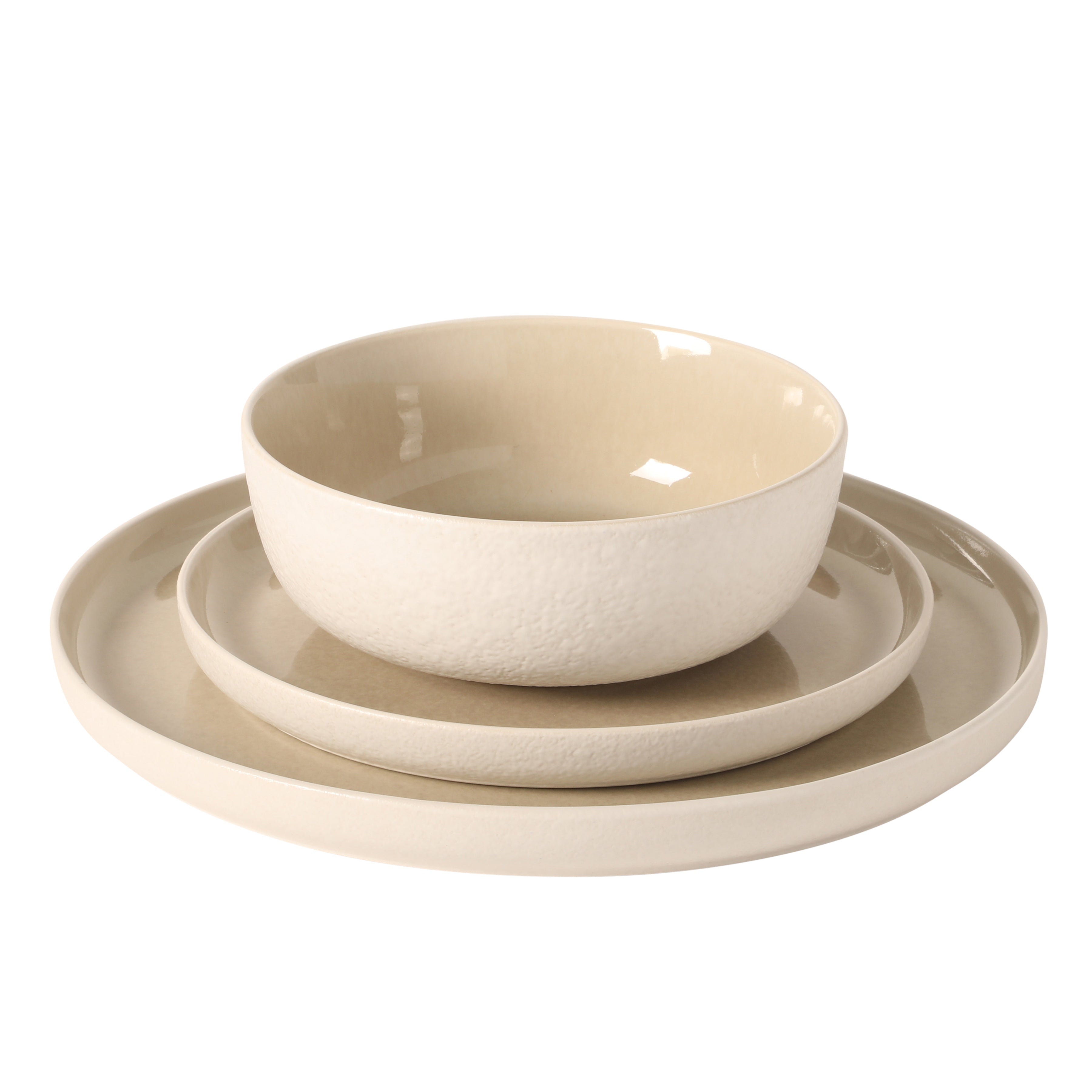 Gibson Elite Tahoe Sunset 12 Piece Stoneware Reactive Glaze (Service for 4) Ceramic Plates and Bowls Dinnerware Set