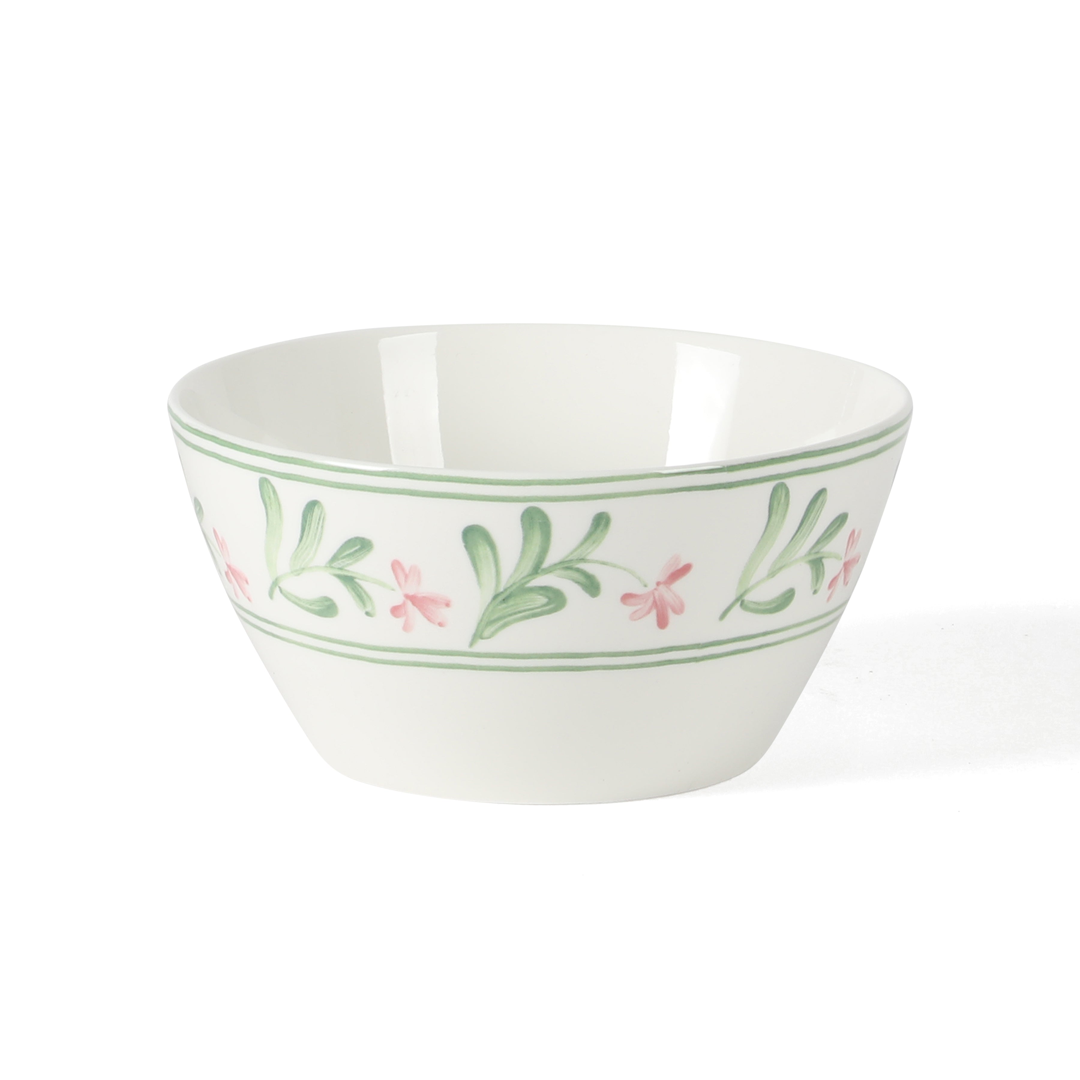 Martha Stewart Maiden Crown 12-Piece Dinnerware Set – Vegan Bone China Ceramic Plates & Bowls – Floral Design – Service for 4 – Dishwasher & Microwave Safe