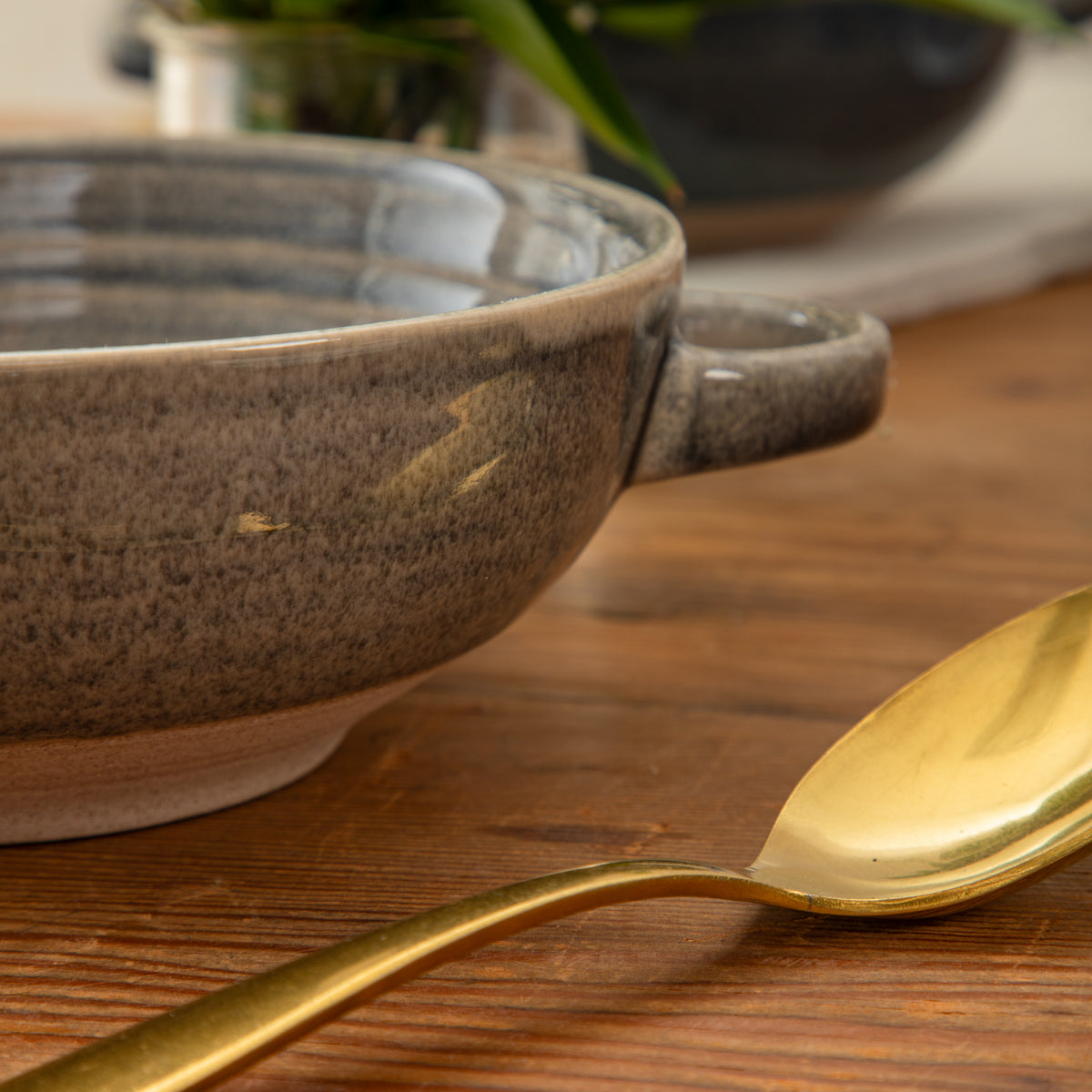 Gibson Elite Saville Court 4-Piece 6-Inch Stoneware Bowl Set, Reactive Glaze Soup and Cereal Bowls