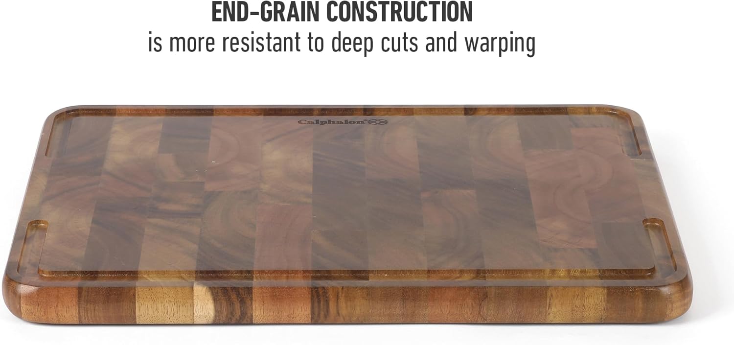 Calphalon Edge Guard End Grain Acacia Wood Cutting Board