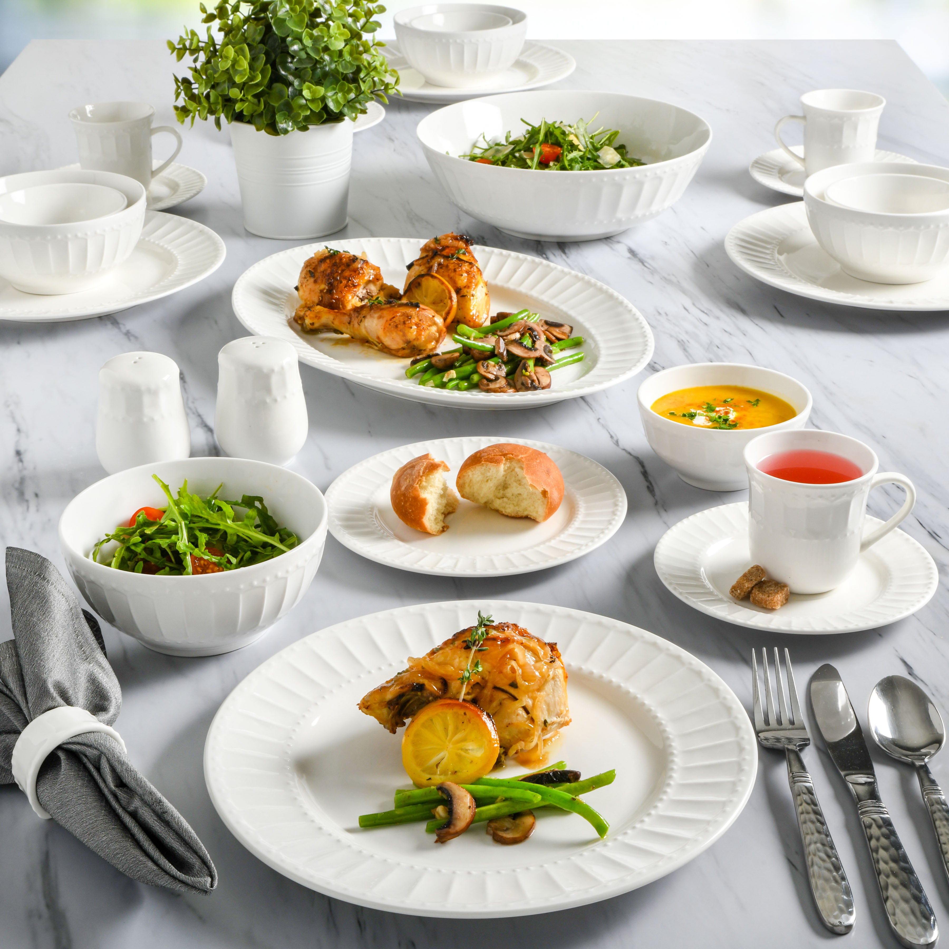 Gibson Home Regalia 46-Piece Dinnerware and Serveware Set