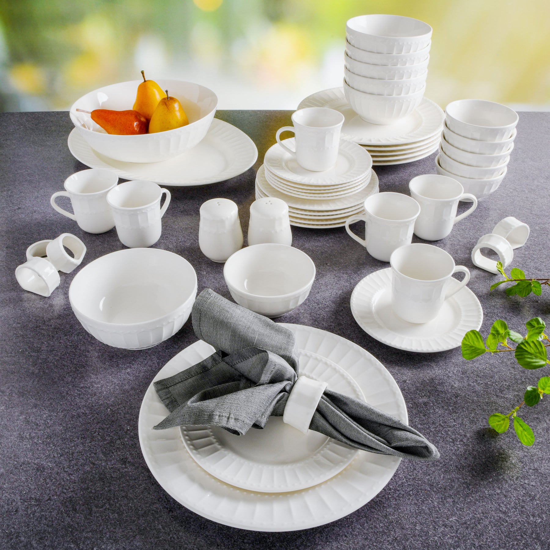 Gibson Home Regalia 46Piece Dinnerware and Serveware Set
