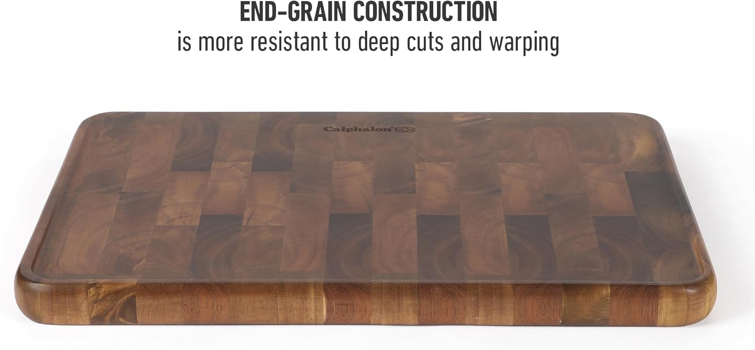 Calphalon Edge Guard End Grain Acacia Wood Cutting Board