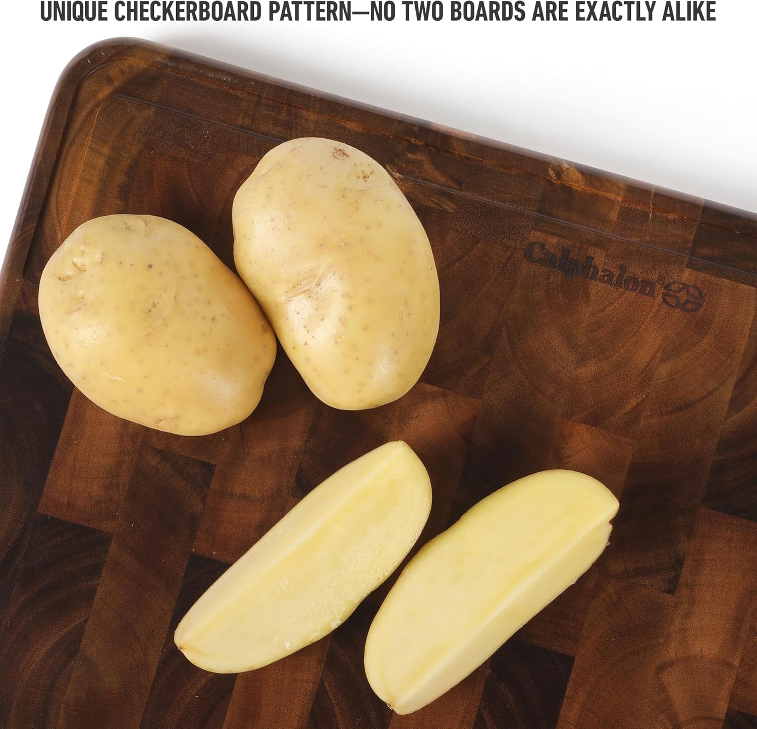 Calphalon Edge Guard End Grain Acacia Wood Cutting Board