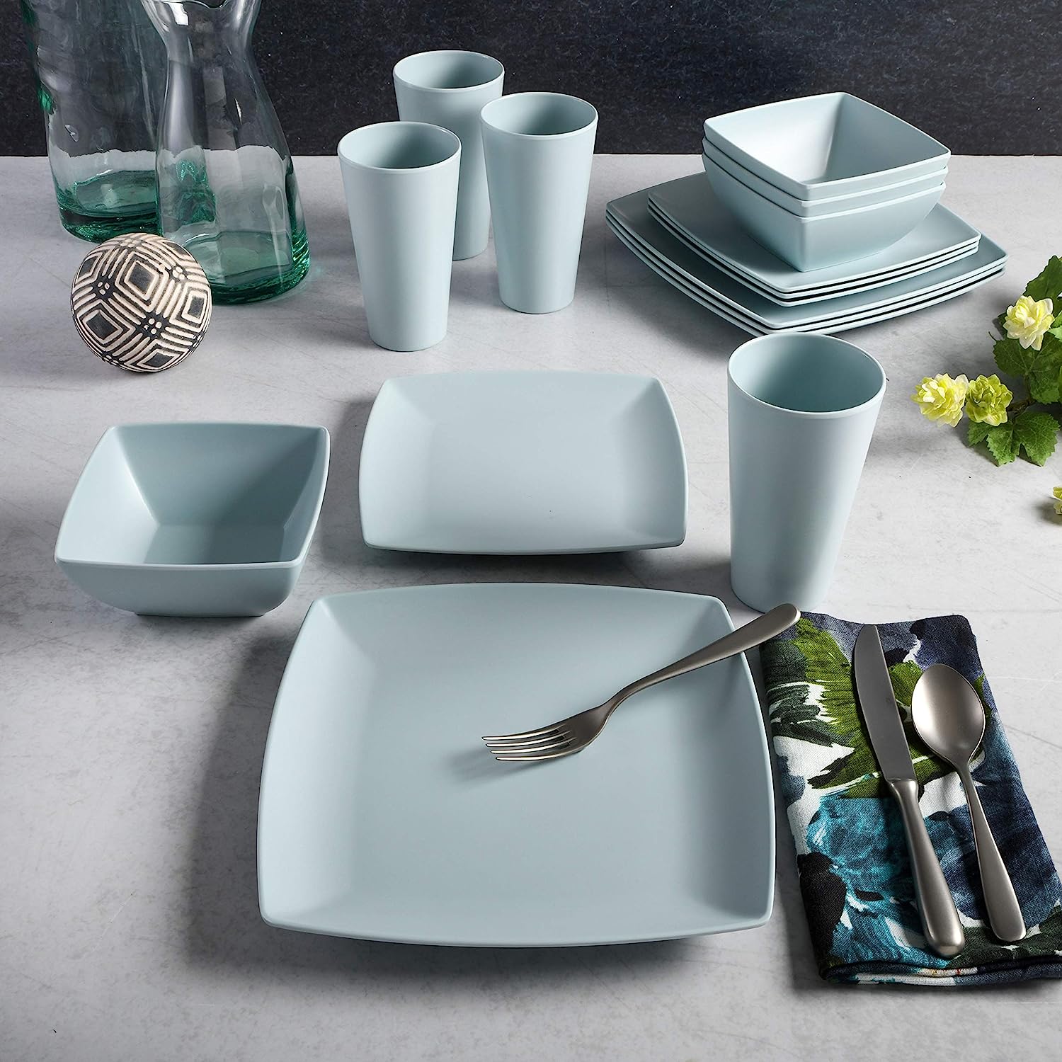 Square melamine dinner outlet set