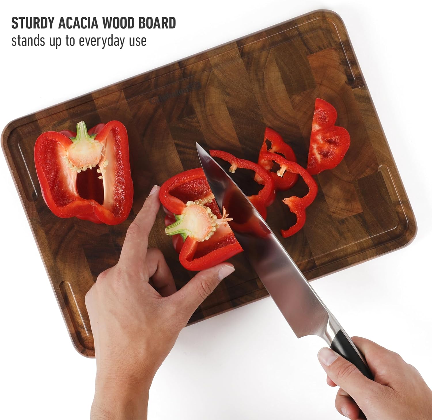 Calphalon Edge Guard End Grain Acacia Wood Cutting Board