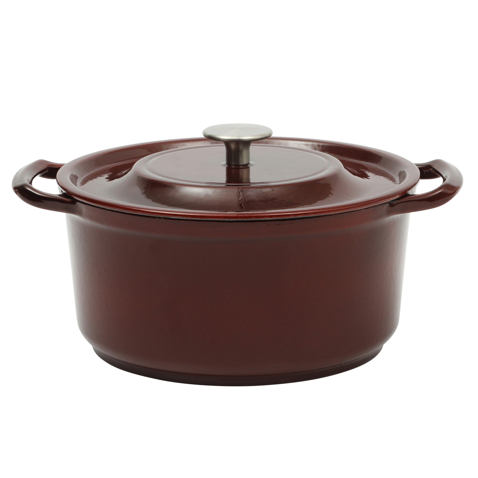 Kenmore Oak Park Cast Iron Dutch Oven Casserole With Lid With Metallic Enamel - Gunmetal Grey