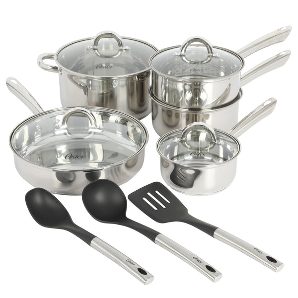 Oster Clairborne 10-Piece Aluminum Cookware Set w/ Tools