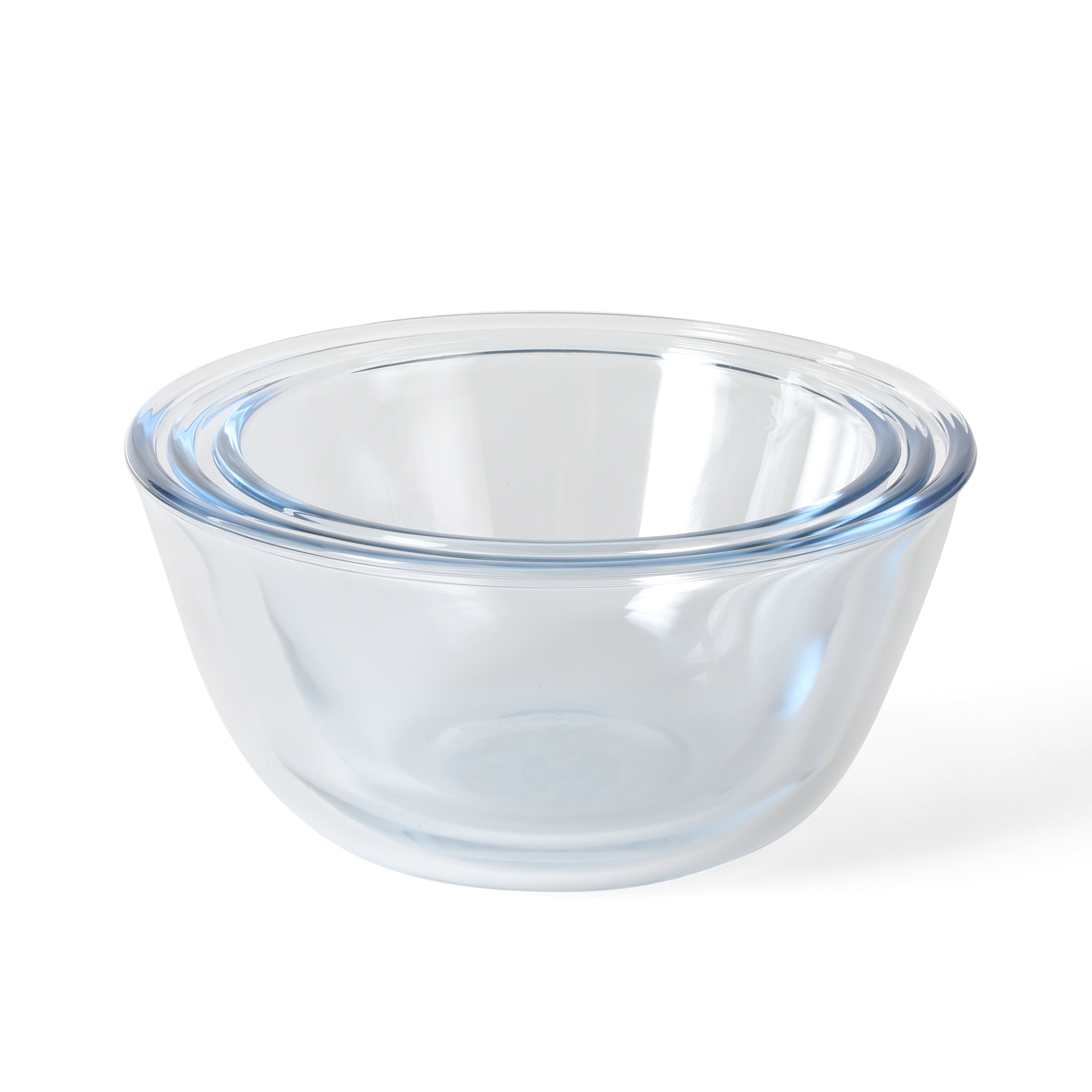 Martha Stewart Summersol 6 Piece, 67.6 oz, 50.7 oz, 33.8 oz Borosilicate Glass Mixing Bowl W/PP Martha Blue Lids