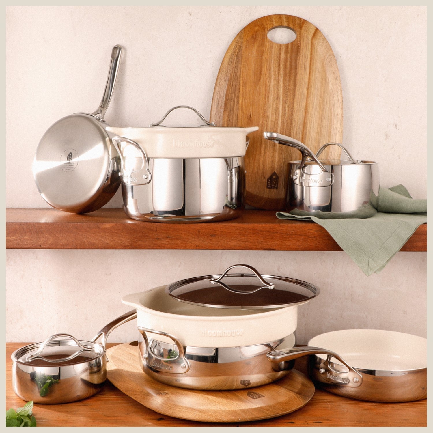 12 - Piece Non-Stick Stainless Steel (18/8) Cookware Set Bloomhouse