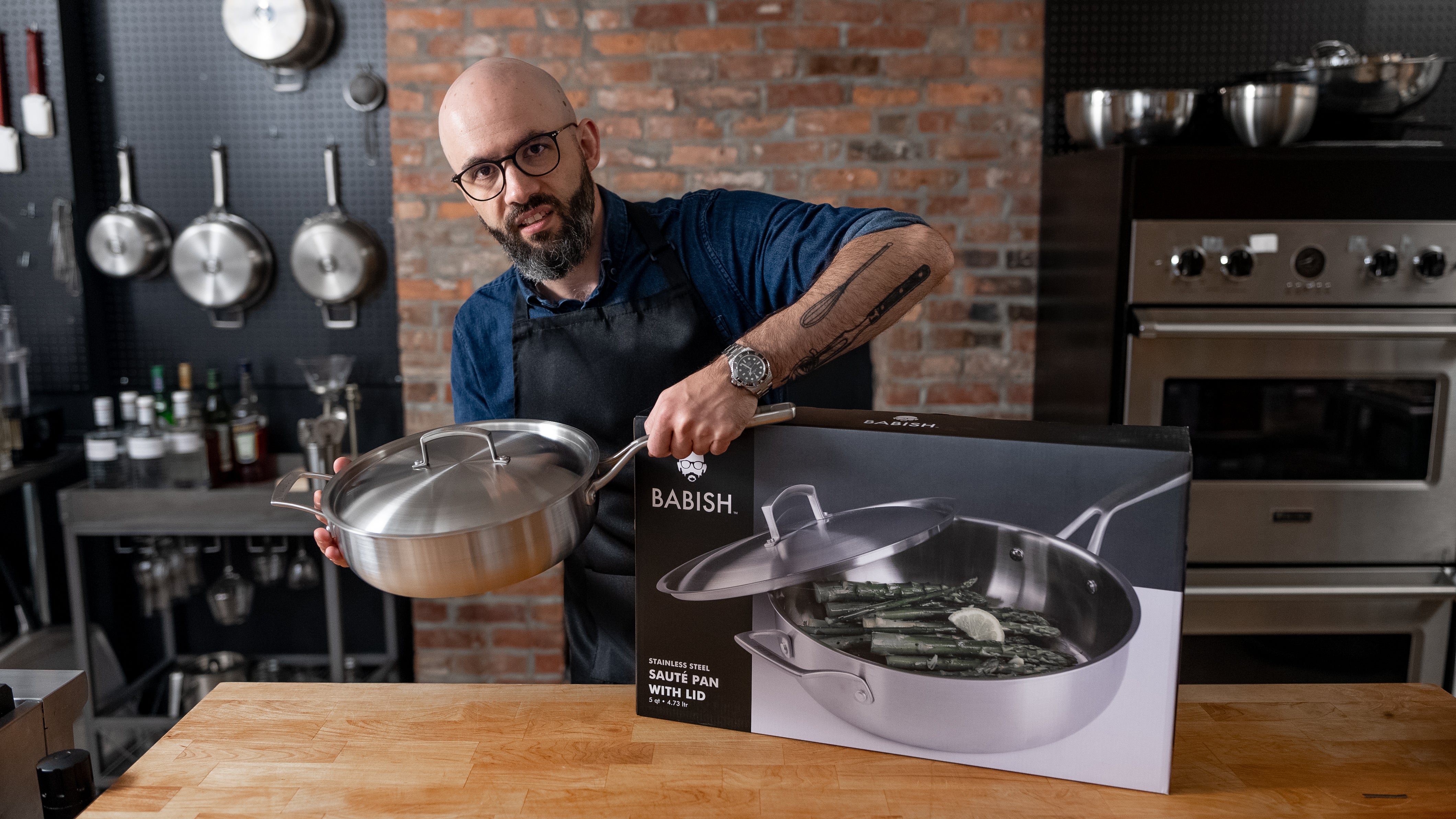 Babish Cast Iron Braiser With Lid 3 Qt., Fry Pans & Skillets, Household