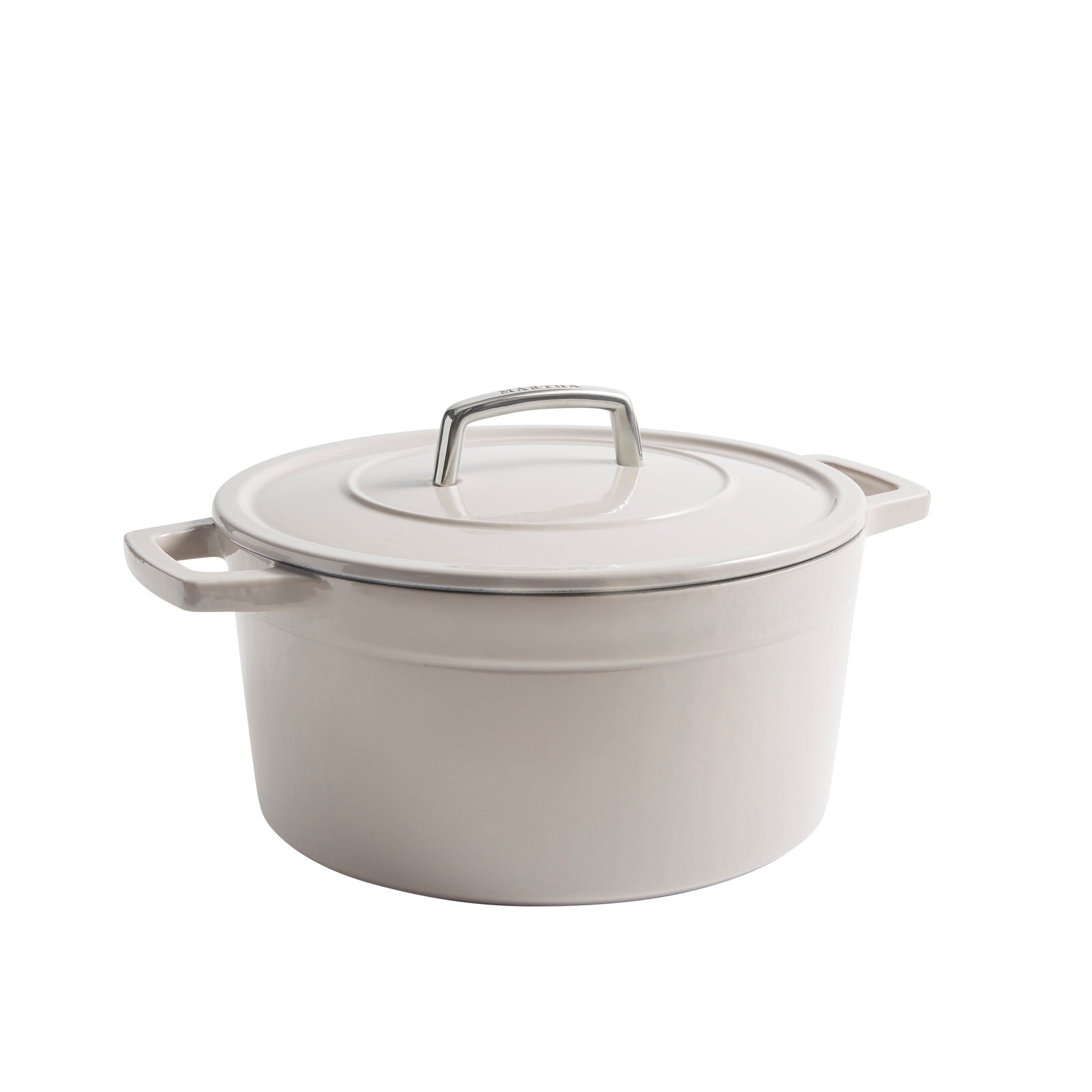 New Martha Stewart 2024 Enameled Cast Iron 8 Quart Round Casserole Pot grey