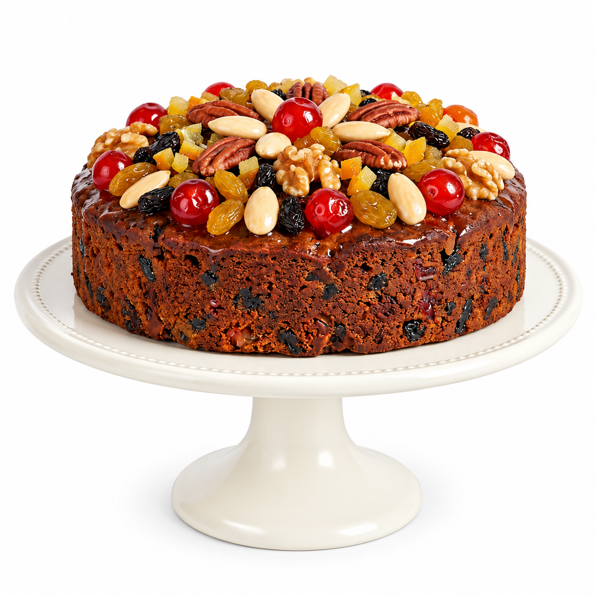 Sur La Table Kitchen Essentials White Cake Stand, 11 Inch Reactive Glaze Stoneware Pedestal