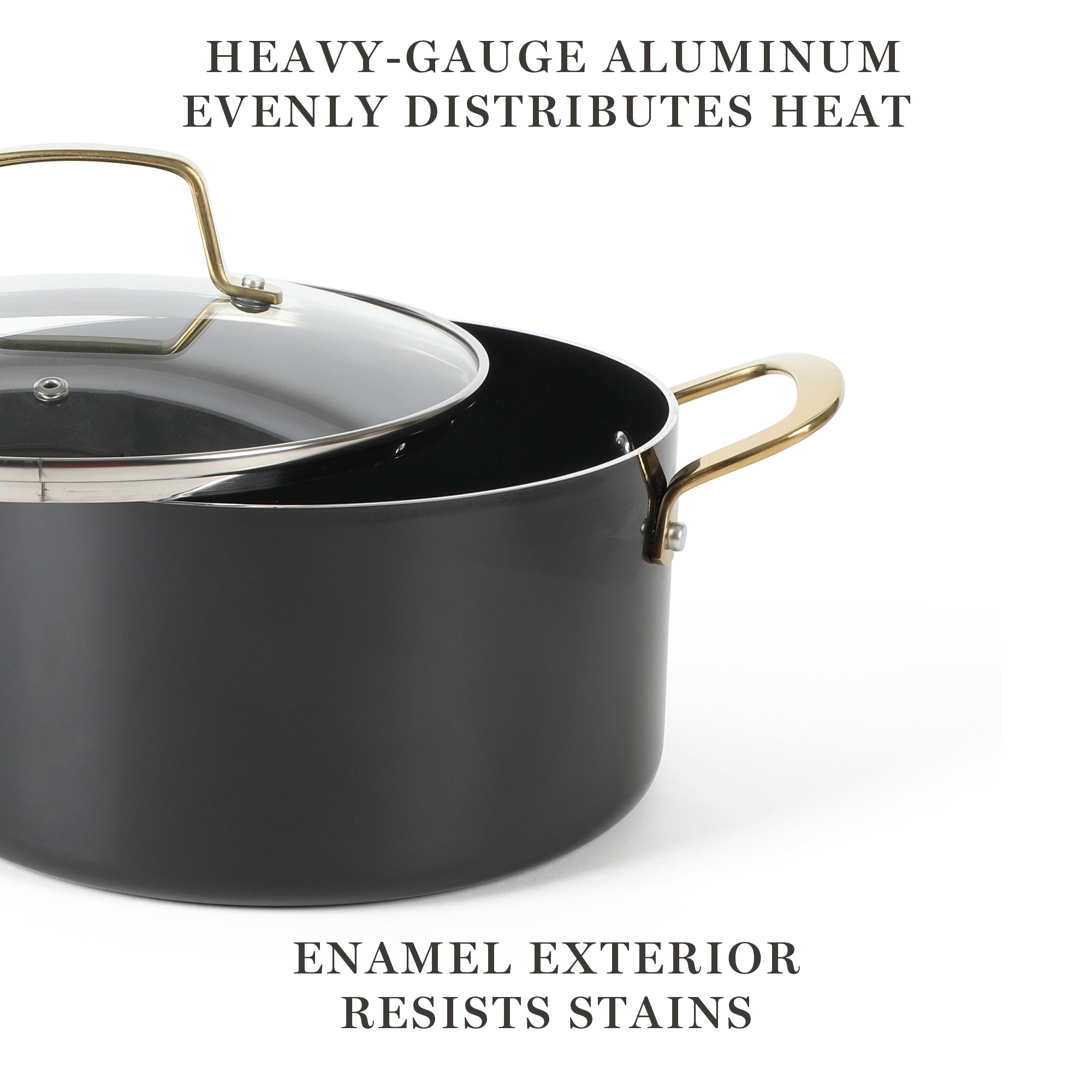 Martha Stewart Lockton 14-Piece Heavy-Gauge Premium Non-Stick Aluminum Cookware Combo Set (Pots, Pans, and Tools)