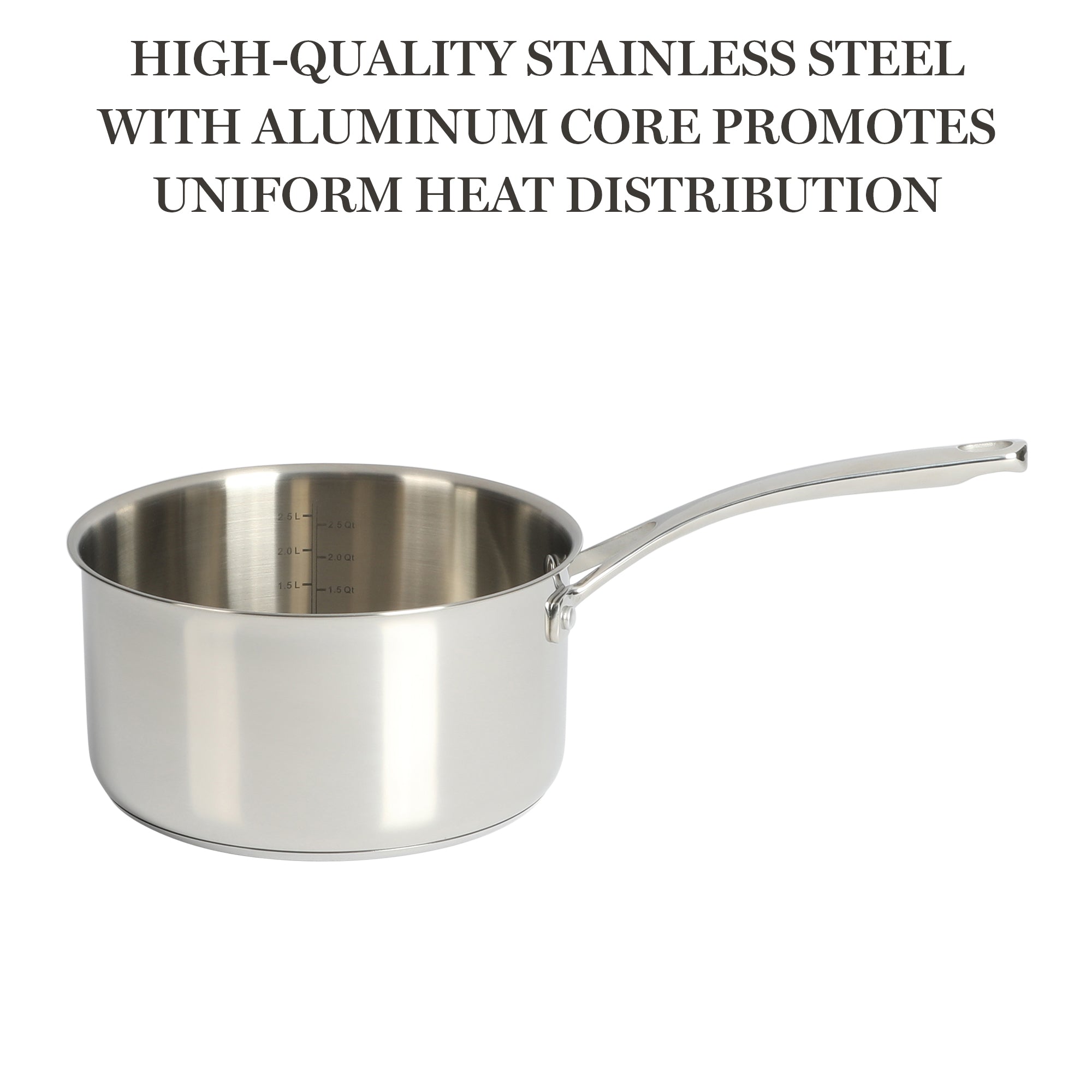 Stainless Steel Pro 3.5 Qt Sauce Pan + Cover