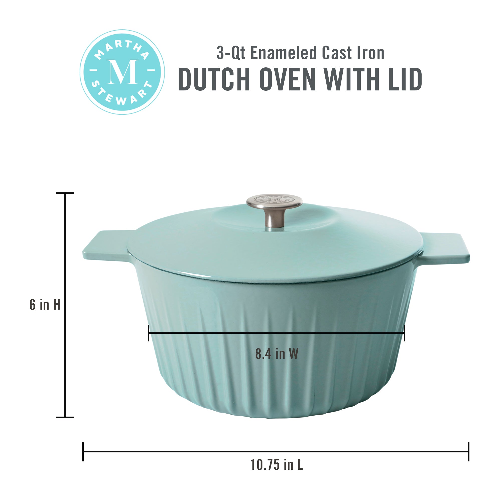 3 qt. Durable Cast Iron Dutch Oven Casserole Pot in Red Ombre Enamel