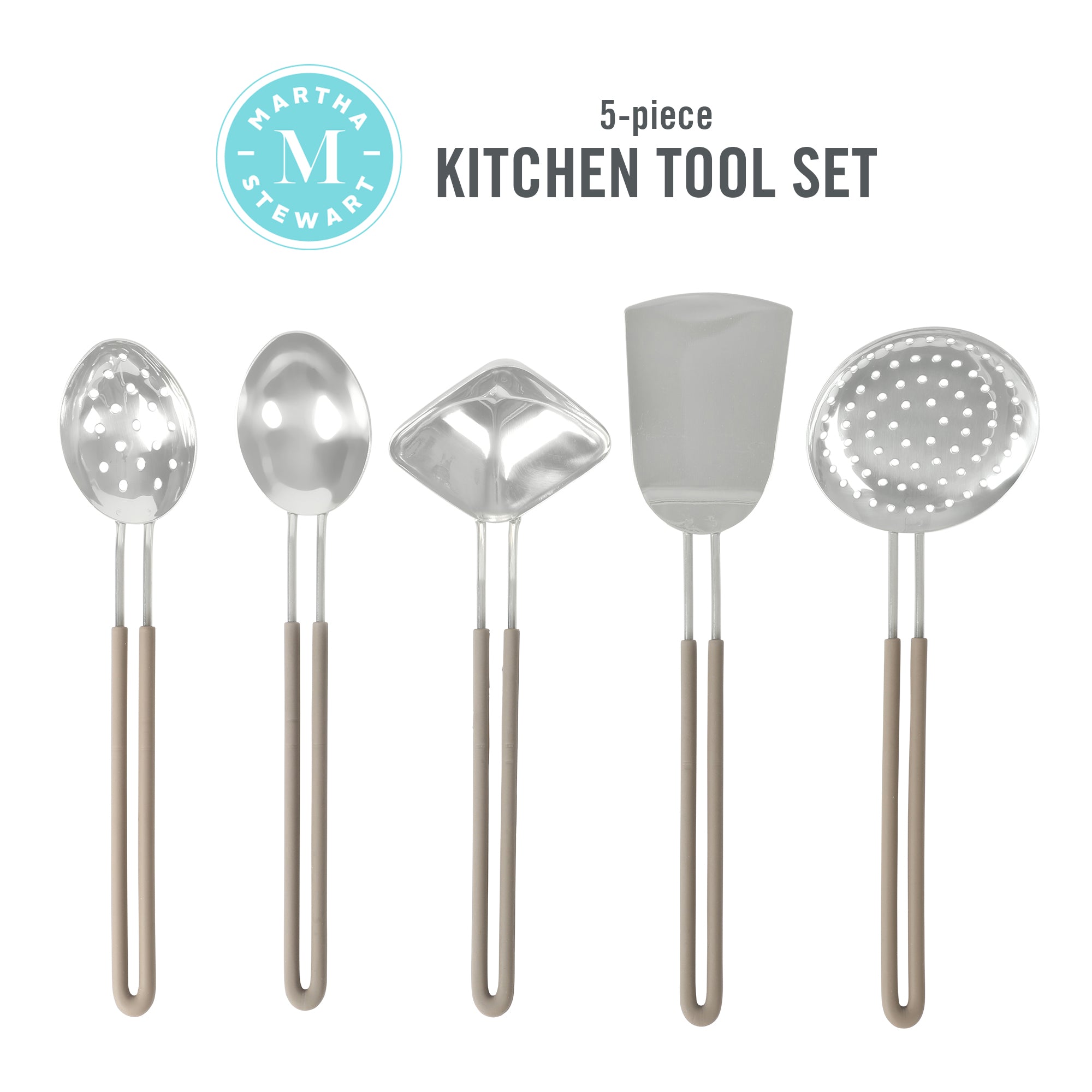 Martha Stewart 5-Piece Sprucedale Stainless Steel Kitchen Tools and Gadget Set