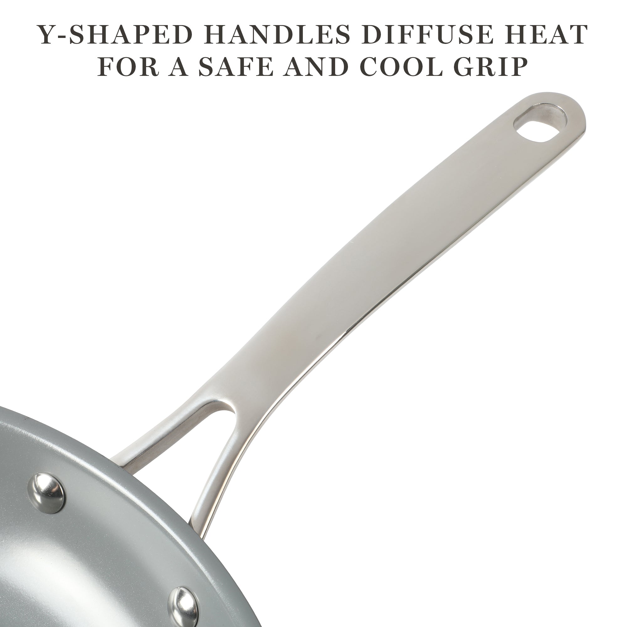 Martha Stewart Delaroux 9.5" & 12" Stainless Steel Fry Pan Set w/ Ceramic Non-Stick Interior