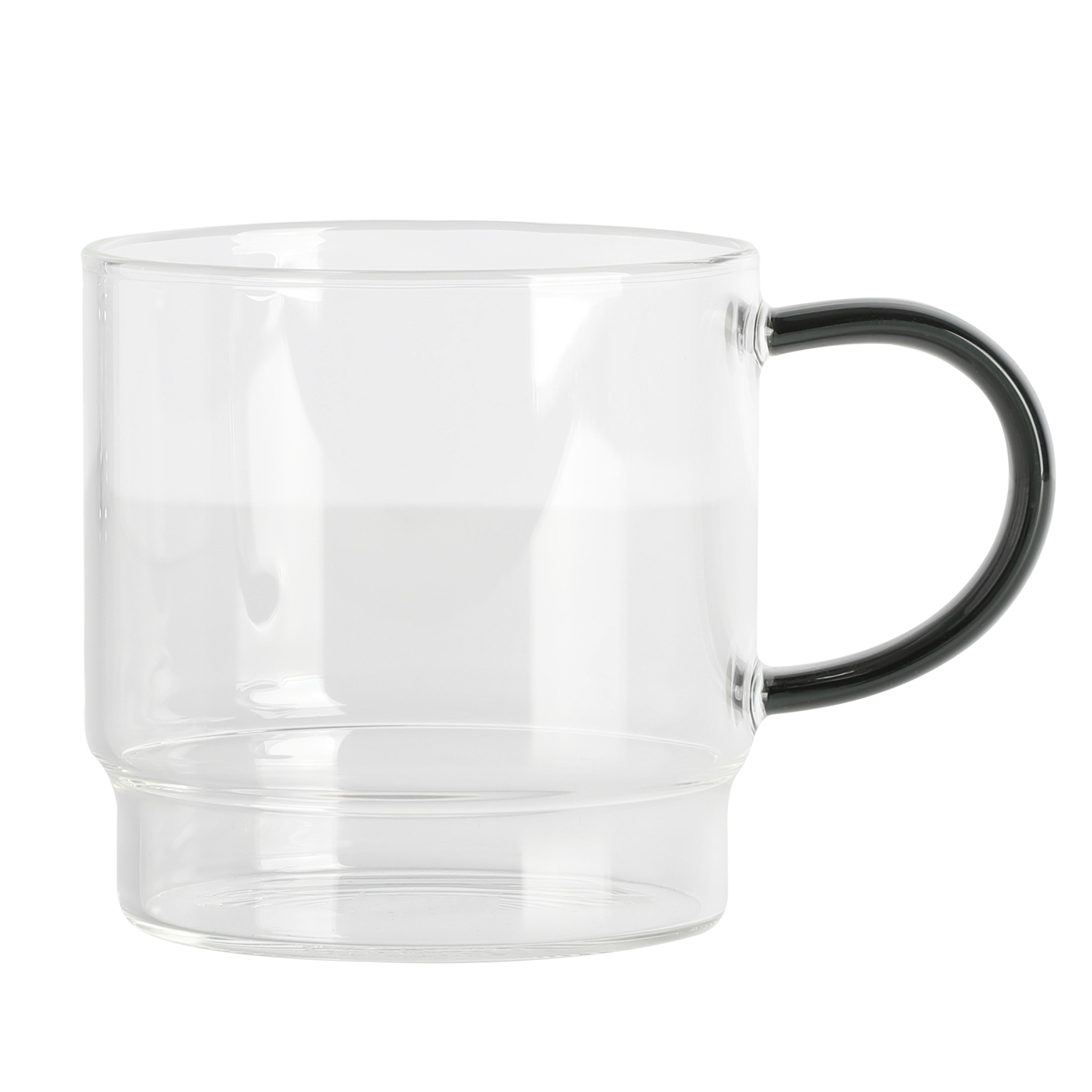 Soho Lounge 4 Piece 16 Ounce Stackable Glass Mugs with Metal Rack, Size: Stackable Cups (4-Piece)
