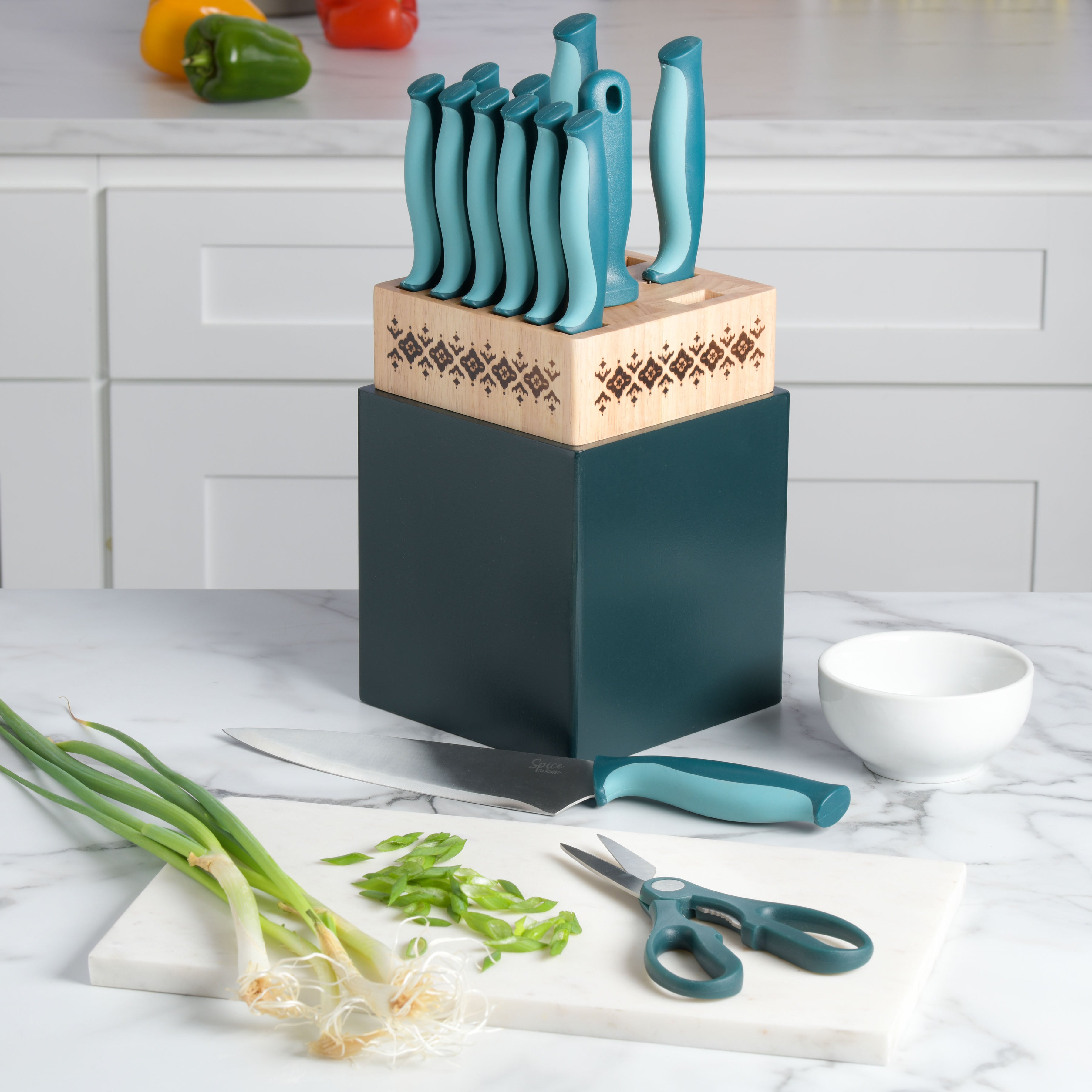 Gibson Cristy 8 Chef Knife with Sheath & Cutting Board in Turquoise -  9160768