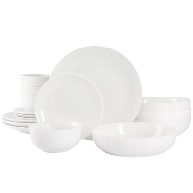 Gibson Home Gracious Dining 16-Piece Double Bowl Porcelain Dinnerware Set