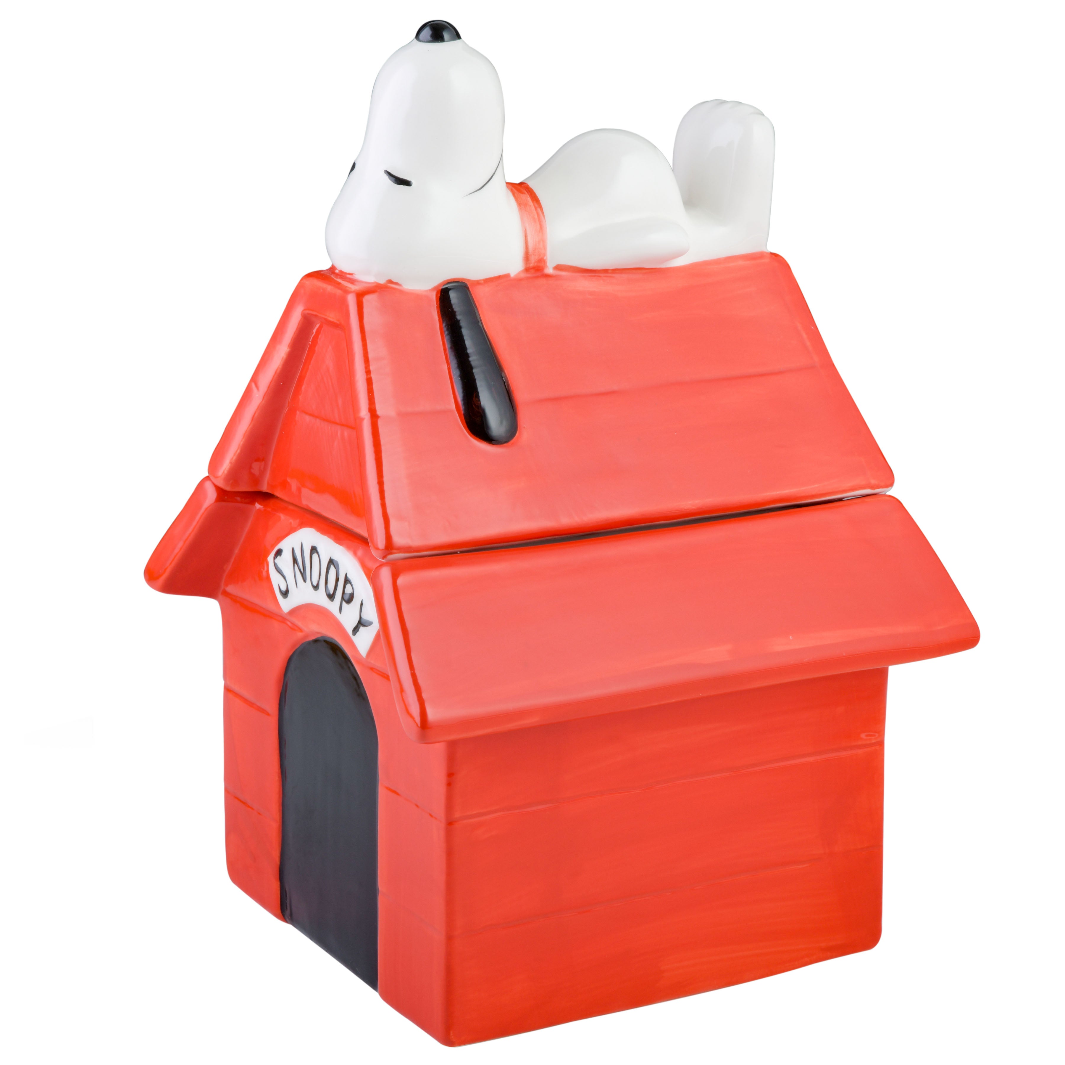Peanuts Classic Snoopy Doghouse 11" Ceramic Cookie Jar w/ Fitted Lid