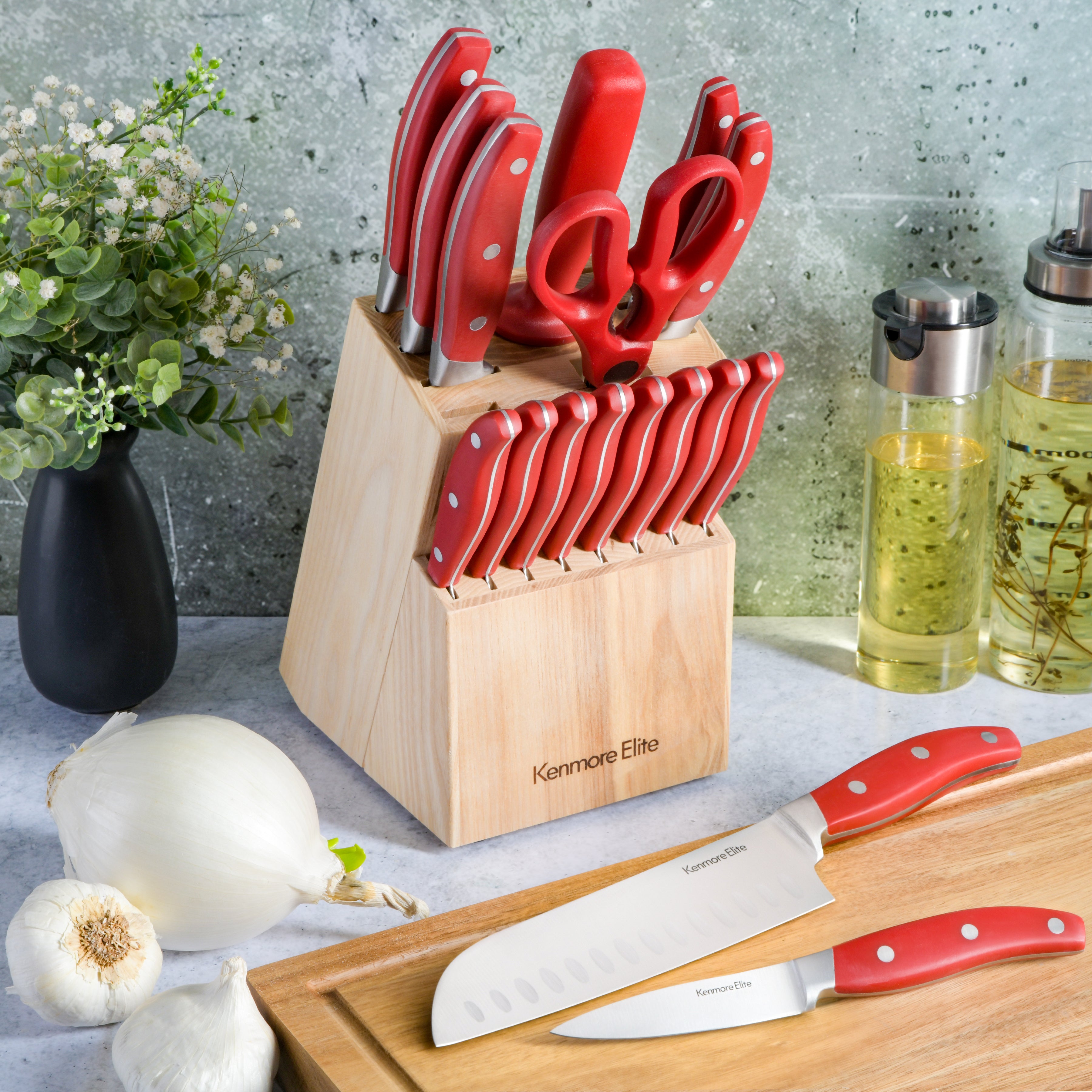 KitchenAid 13-piece Red-handled Cutlery Set