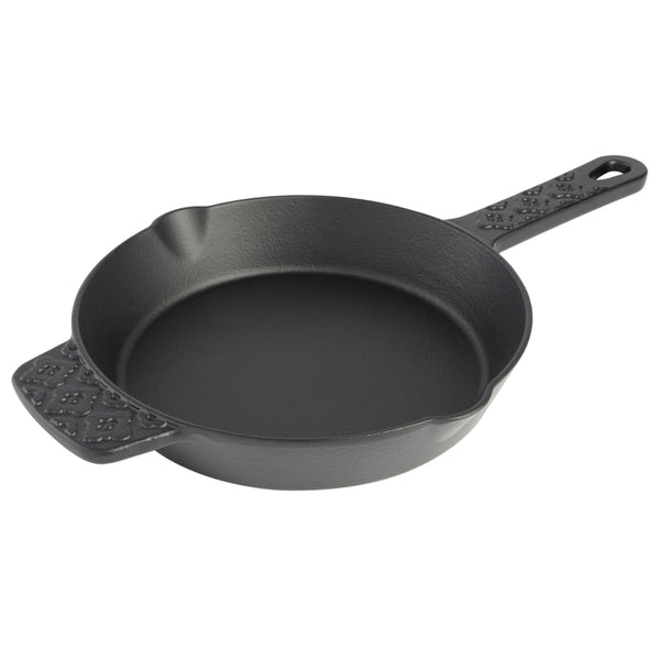 NEW BLACK & DECKER PRE SEASONED BLACK CAST IRON SKILLET 10 PAN POUR SPOUT